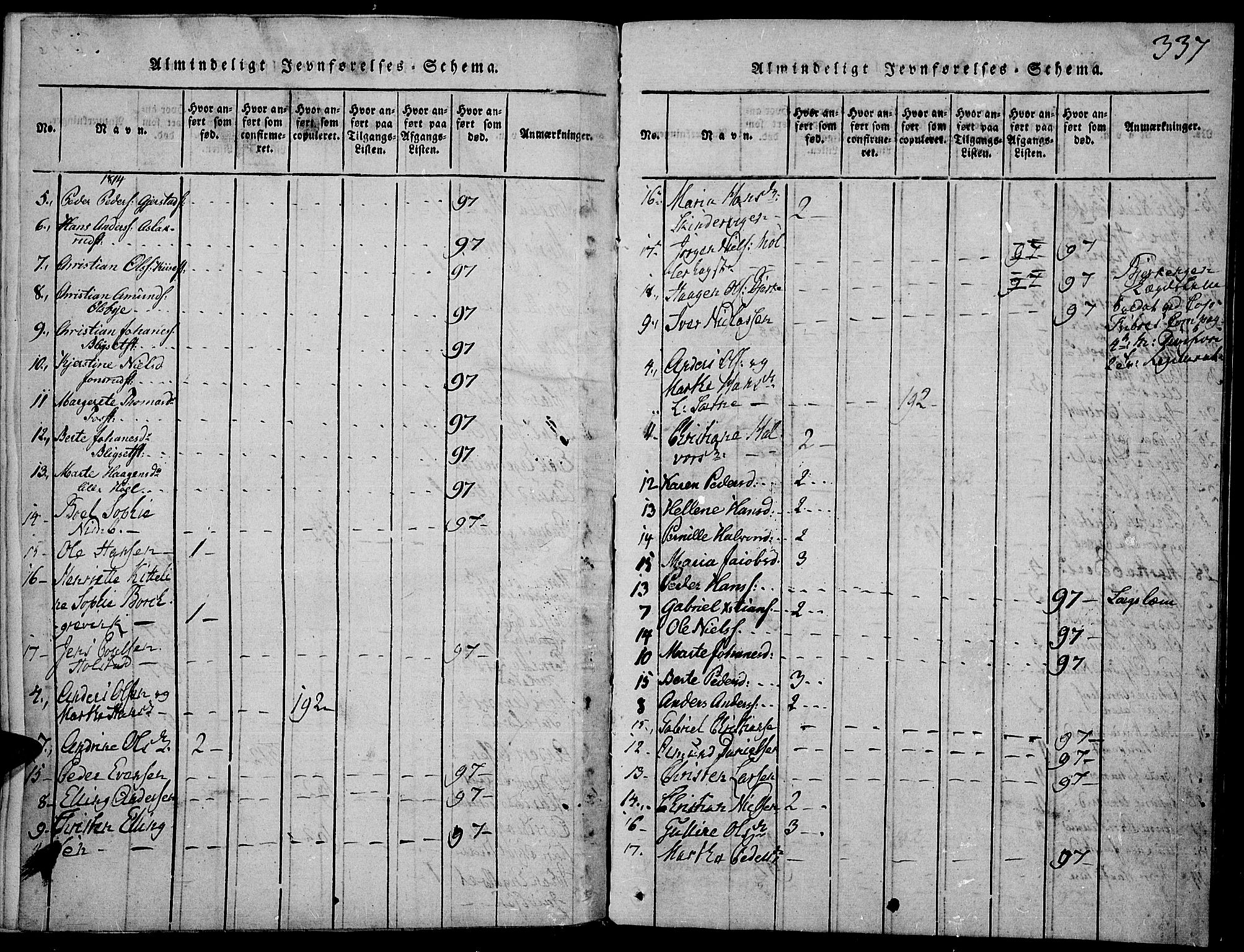 Toten prestekontor, SAH/PREST-102/H/Ha/Haa/L0009: Parish register (official) no. 9, 1814-1820, p. 337