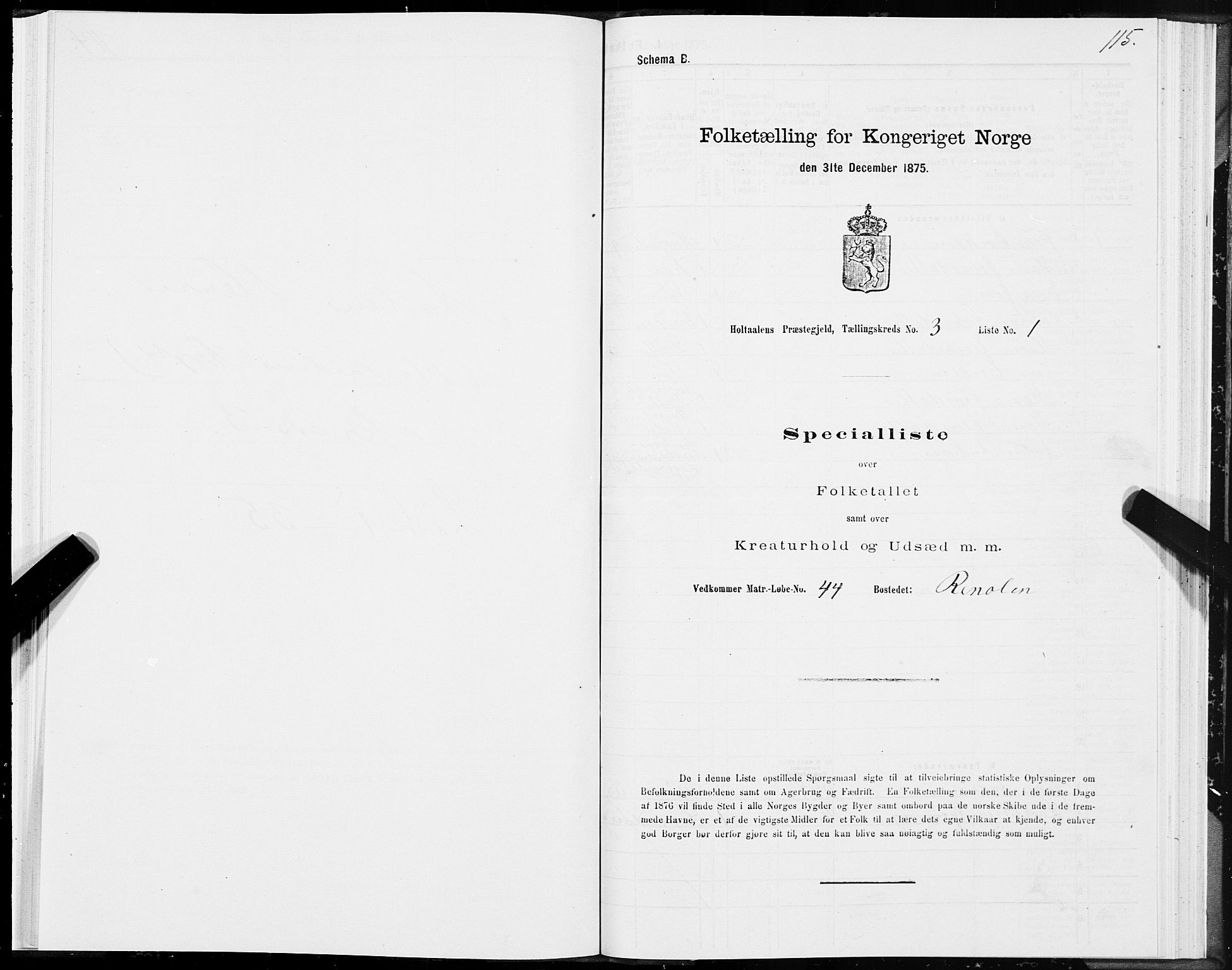 SAT, 1875 census for 1645P Haltdalen, 1875, p. 4115