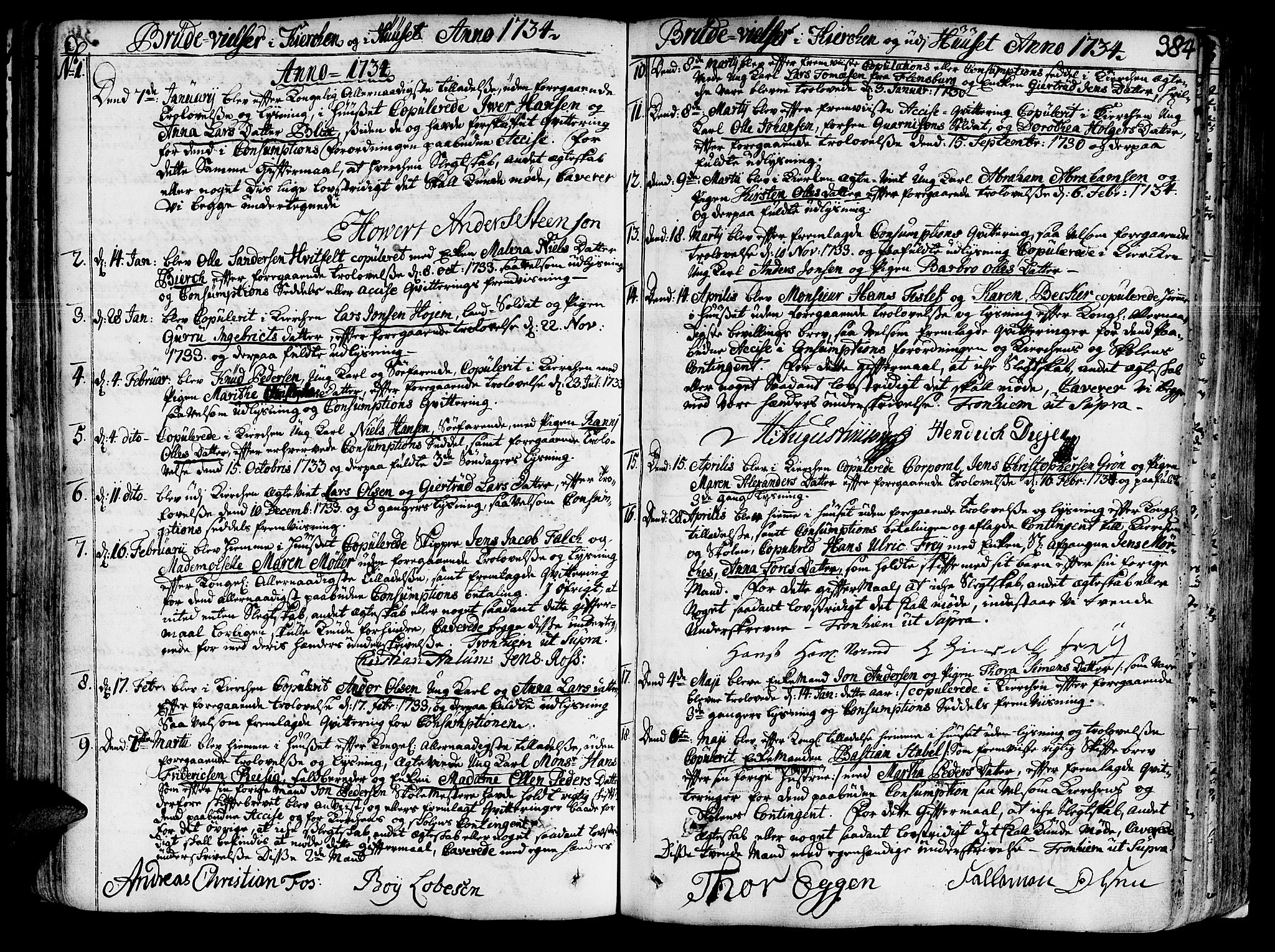 Ministerialprotokoller, klokkerbøker og fødselsregistre - Sør-Trøndelag, SAT/A-1456/602/L0103: Parish register (official) no. 602A01, 1732-1774, p. 384