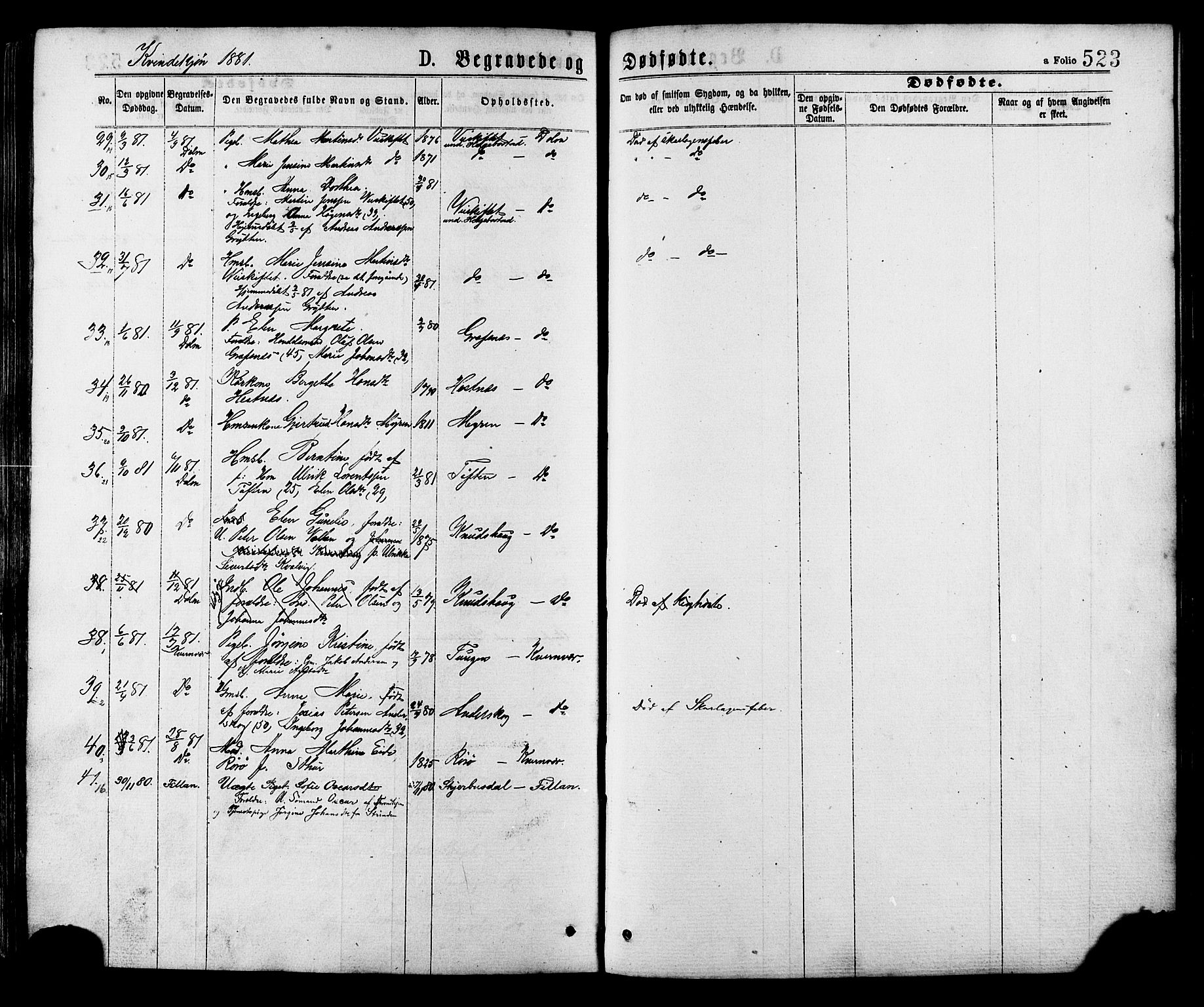 Ministerialprotokoller, klokkerbøker og fødselsregistre - Sør-Trøndelag, SAT/A-1456/634/L0532: Parish register (official) no. 634A08, 1871-1881, p. 523