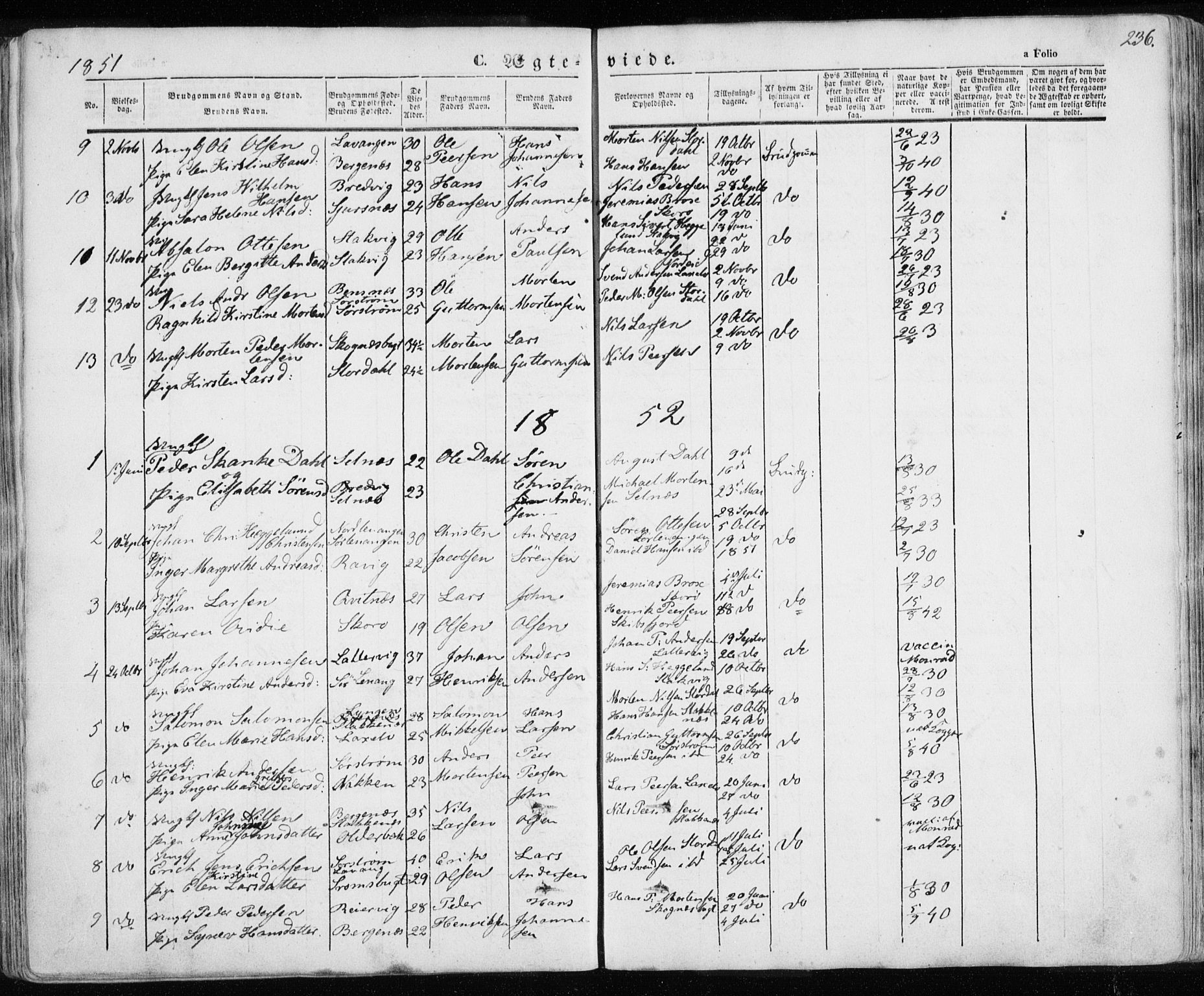 Karlsøy sokneprestembete, SATØ/S-1299/H/Ha/Haa/L0003kirke: Parish register (official) no. 3, 1843-1860, p. 236