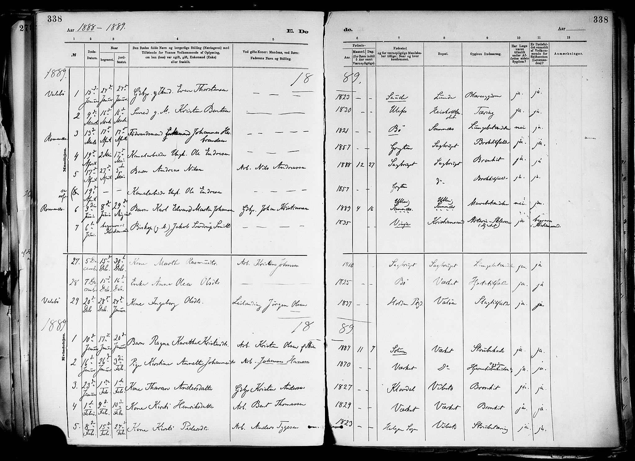 Holla kirkebøker, SAKO/A-272/F/Fa/L0008: Parish register (official) no. 8, 1882-1897, p. 338
