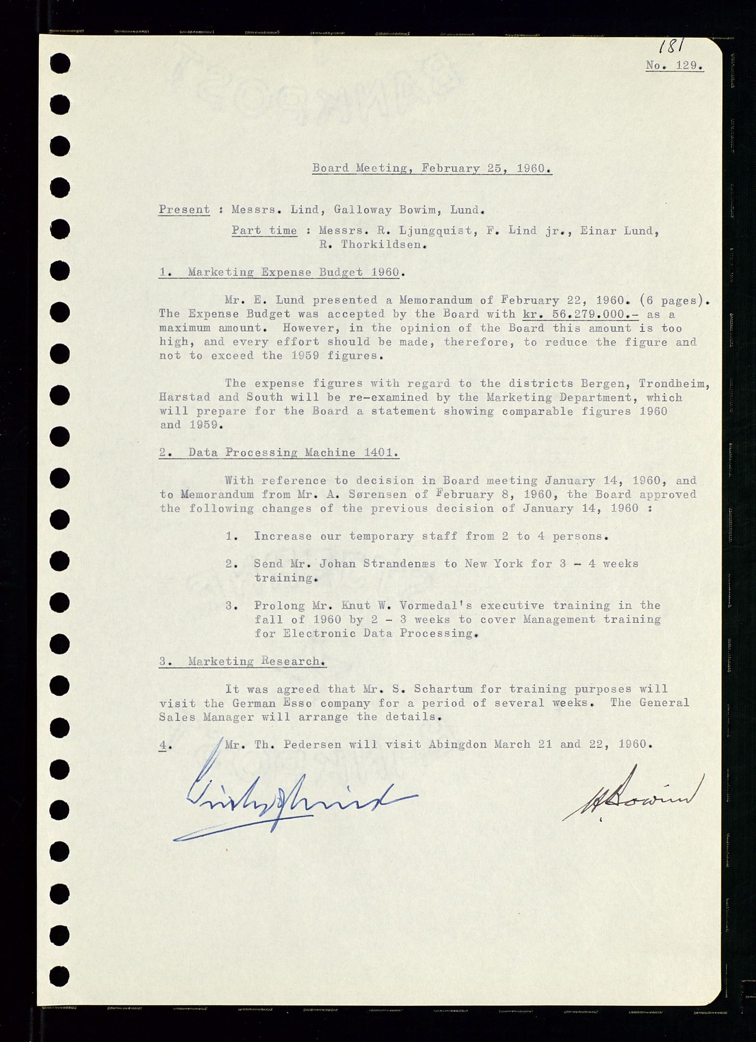 Pa 0982 - Esso Norge A/S, AV/SAST-A-100448/A/Aa/L0001/0002: Den administrerende direksjon Board minutes (styrereferater) / Den administrerende direksjon Board minutes (styrereferater), 1960-1961, p. 17