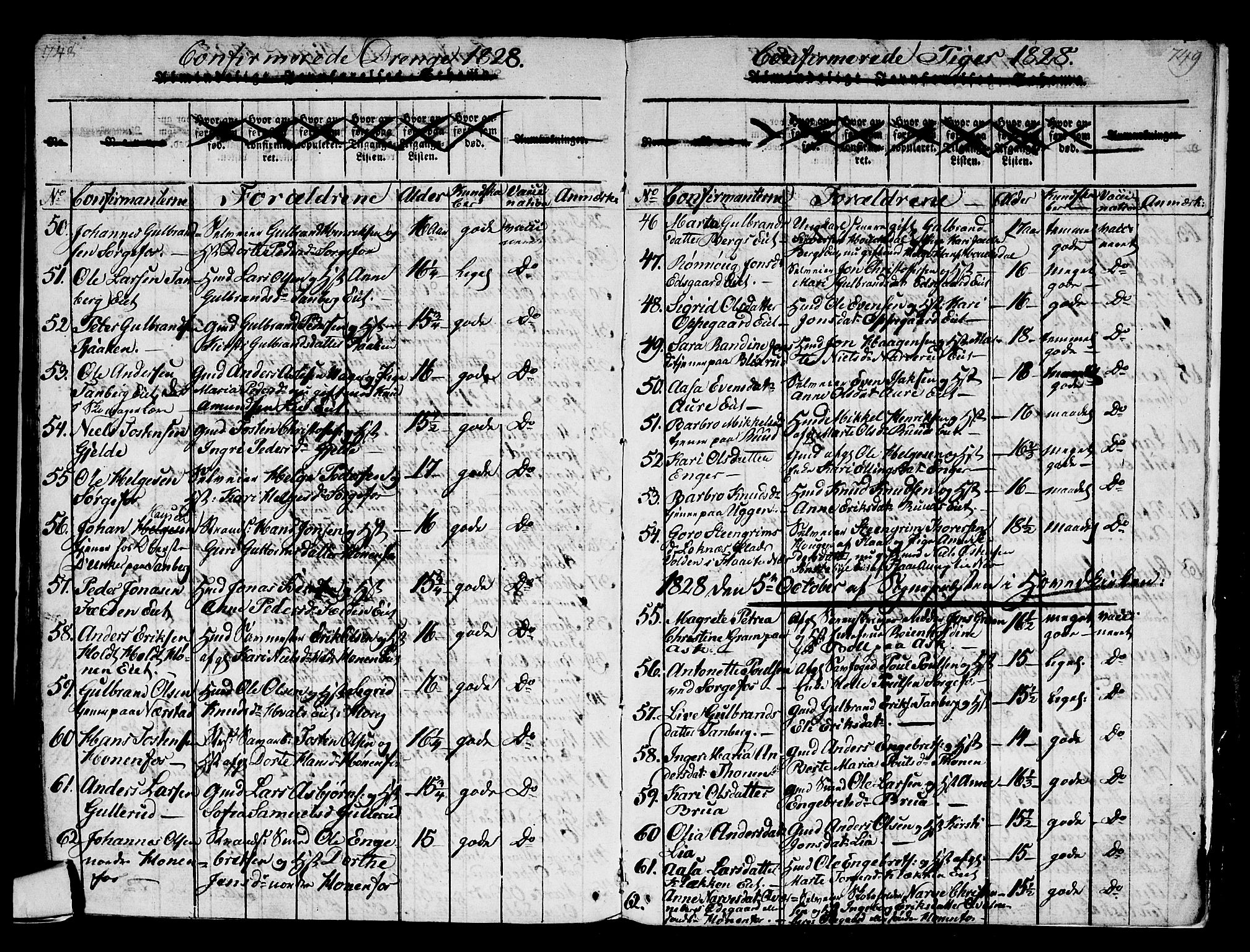 Norderhov kirkebøker, AV/SAKO-A-237/F/Fa/L0008: Parish register (official) no. 8, 1814-1833, p. 748-749