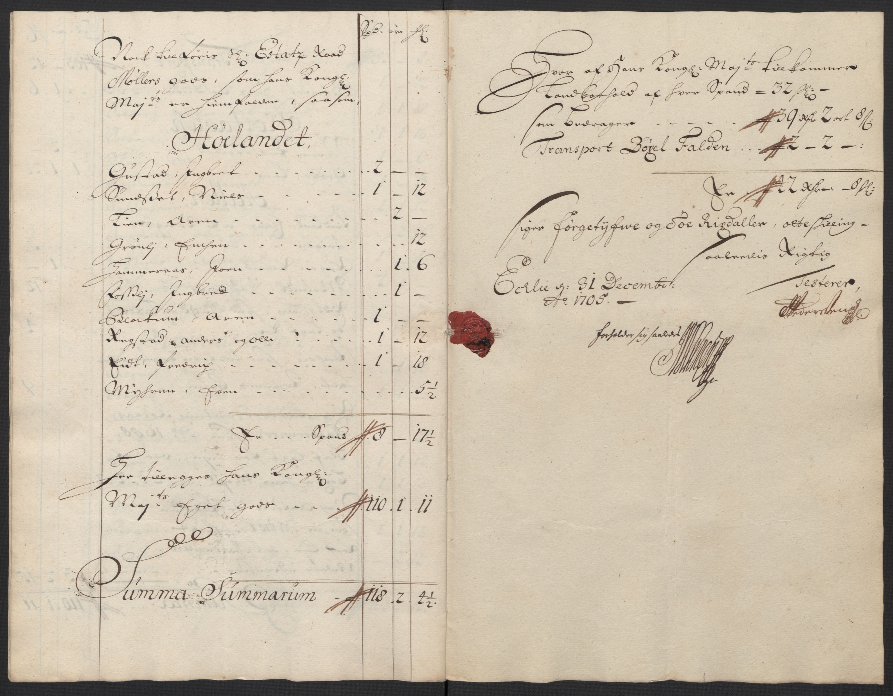 Rentekammeret inntil 1814, Reviderte regnskaper, Fogderegnskap, RA/EA-4092/R60/L3955: Fogderegnskap Orkdal og Gauldal, 1705, p. 373