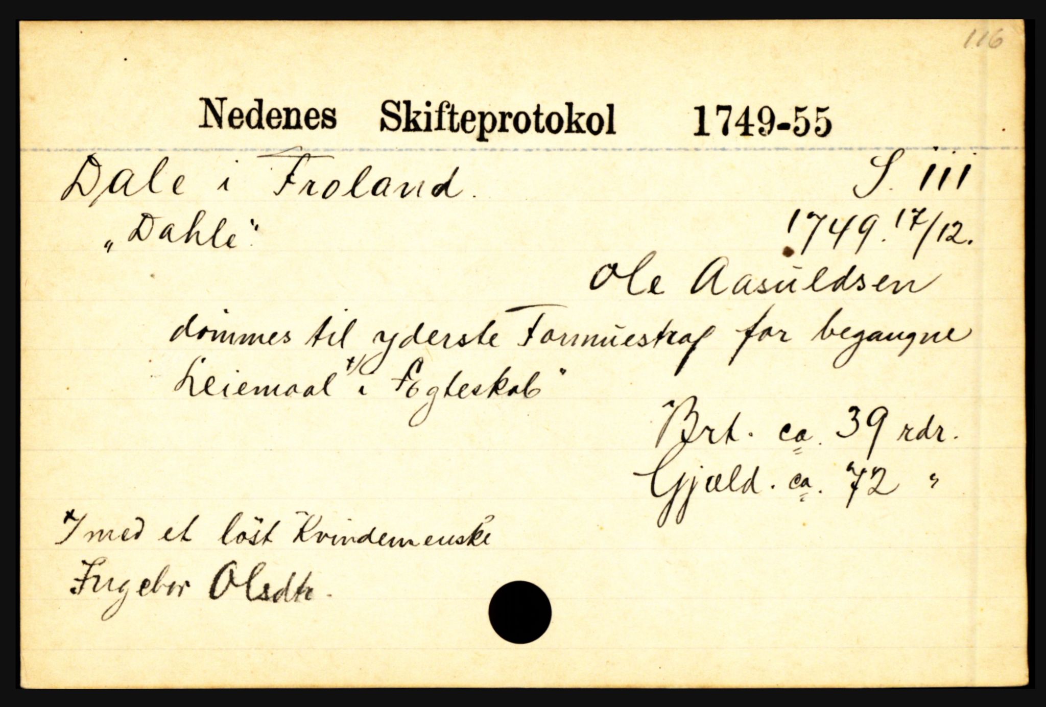 Nedenes sorenskriveri før 1824, AV/SAK-1221-0007/H, p. 5063