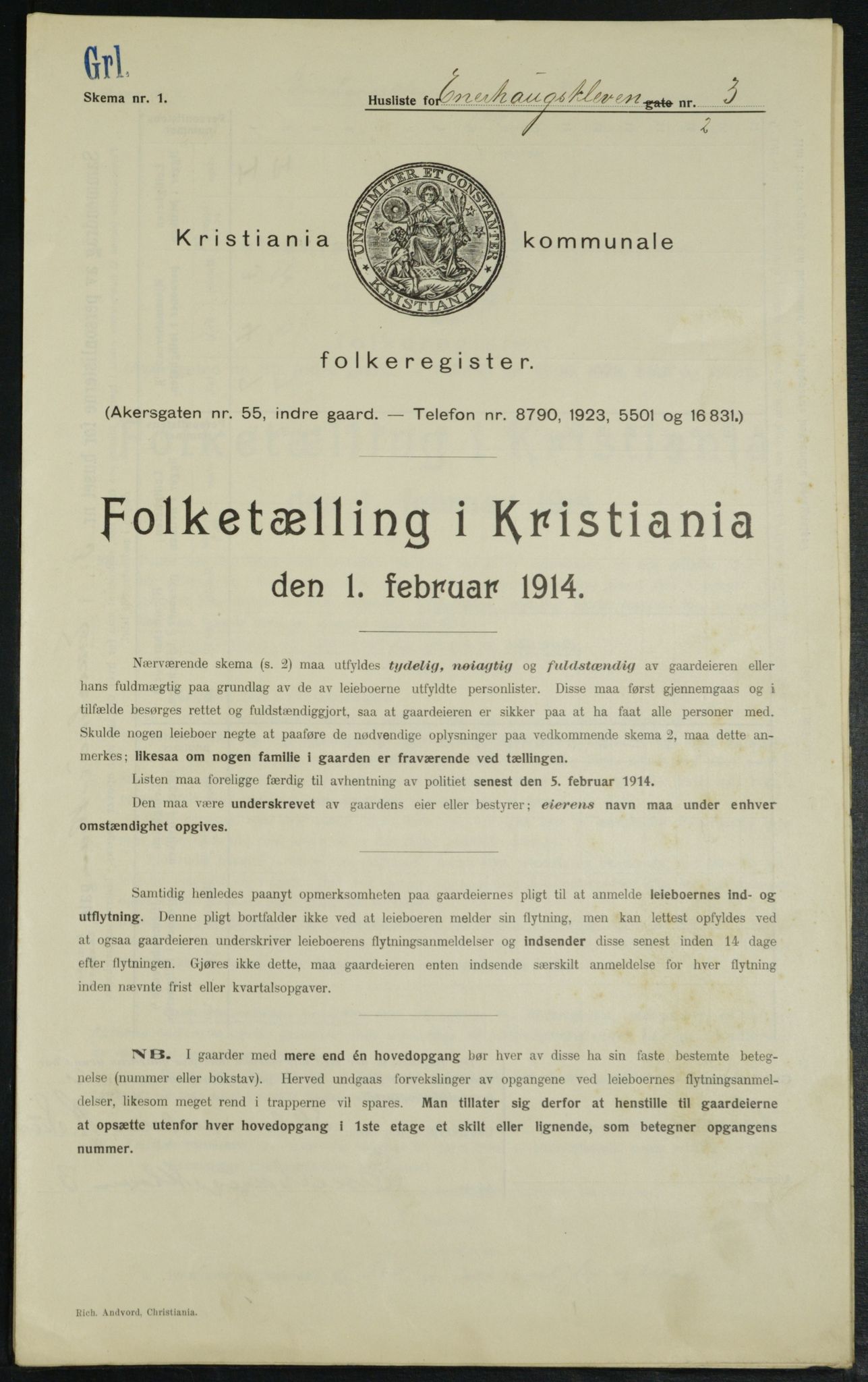 OBA, Municipal Census 1914 for Kristiania, 1914, p. 21861