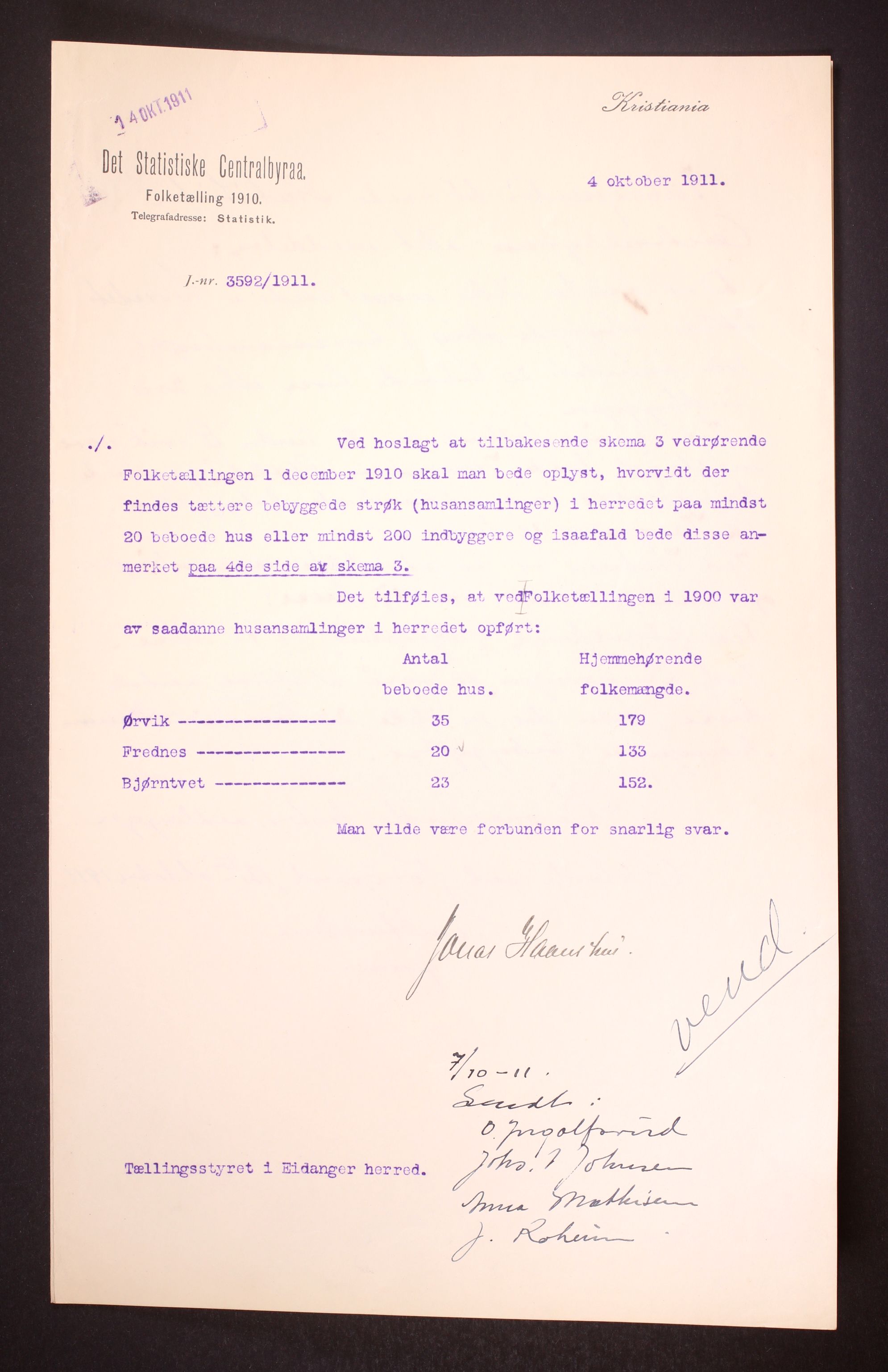 RA, 1910 census for Eidanger, 1910, p. 41