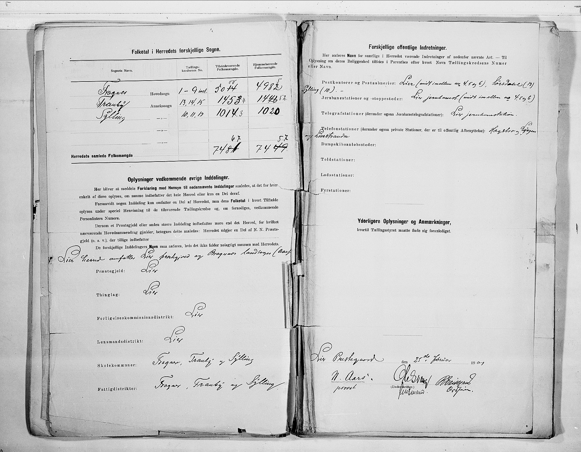 RA, 1900 census for Lier, 1900, p. 3