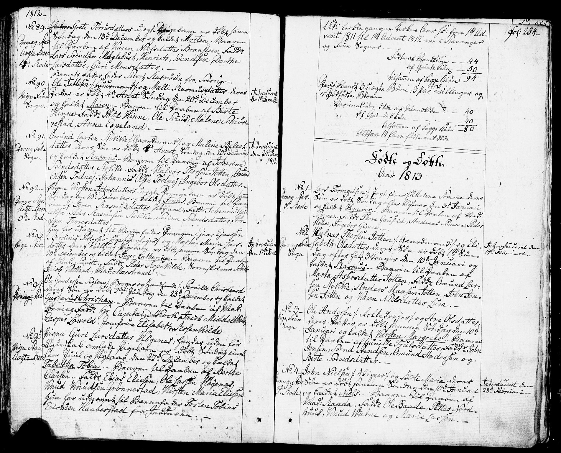 Domkirken sokneprestkontor, SAST/A-101812/001/30/30BB/L0007: Parish register (copy) no. B 7, 1791-1813, p. 254