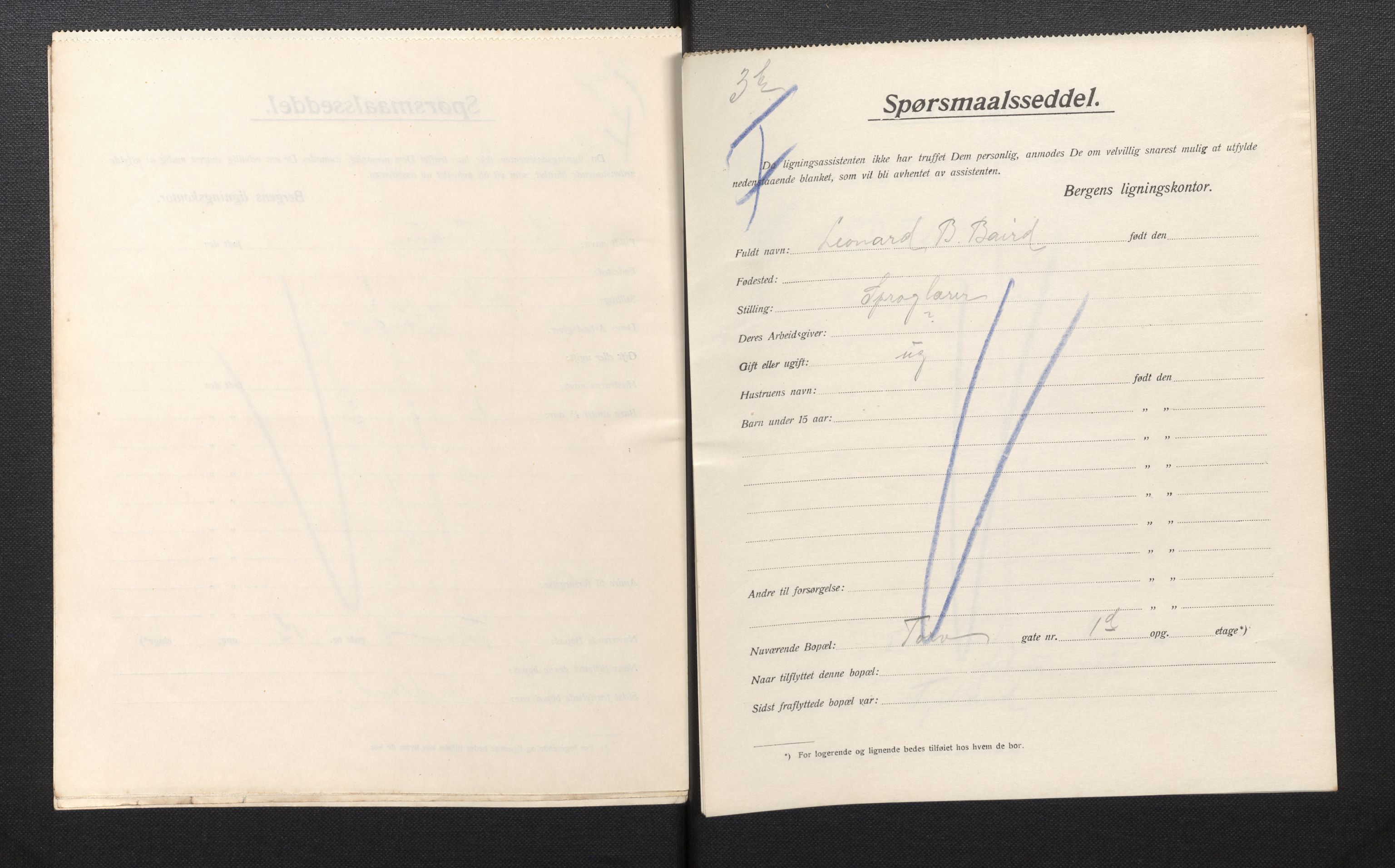 SAB, Municipal Census 1913 for Bergen, 1913, p. 33