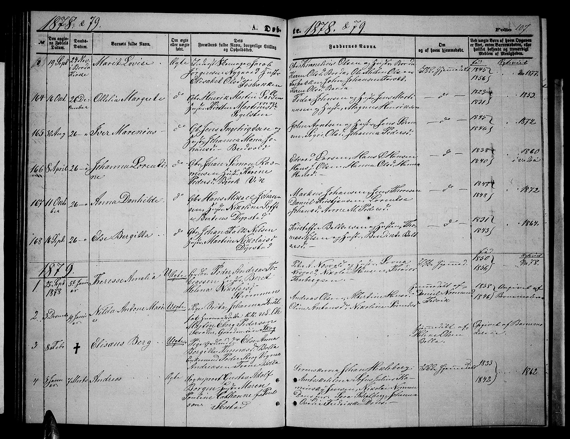 Ibestad sokneprestembete, SATØ/S-0077/H/Ha/Hab/L0006klokker: Parish register (copy) no. 6, 1871-1879, p. 107