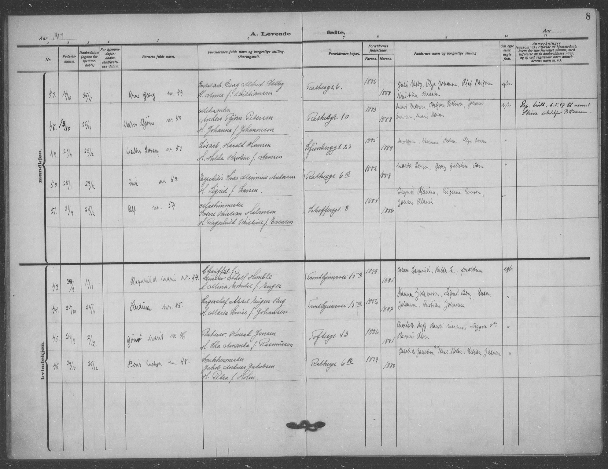 Matteus prestekontor Kirkebøker, SAO/A-10870/F/Fa/L0001: Parish register (official) no. 1, 1917-1938, p. 8