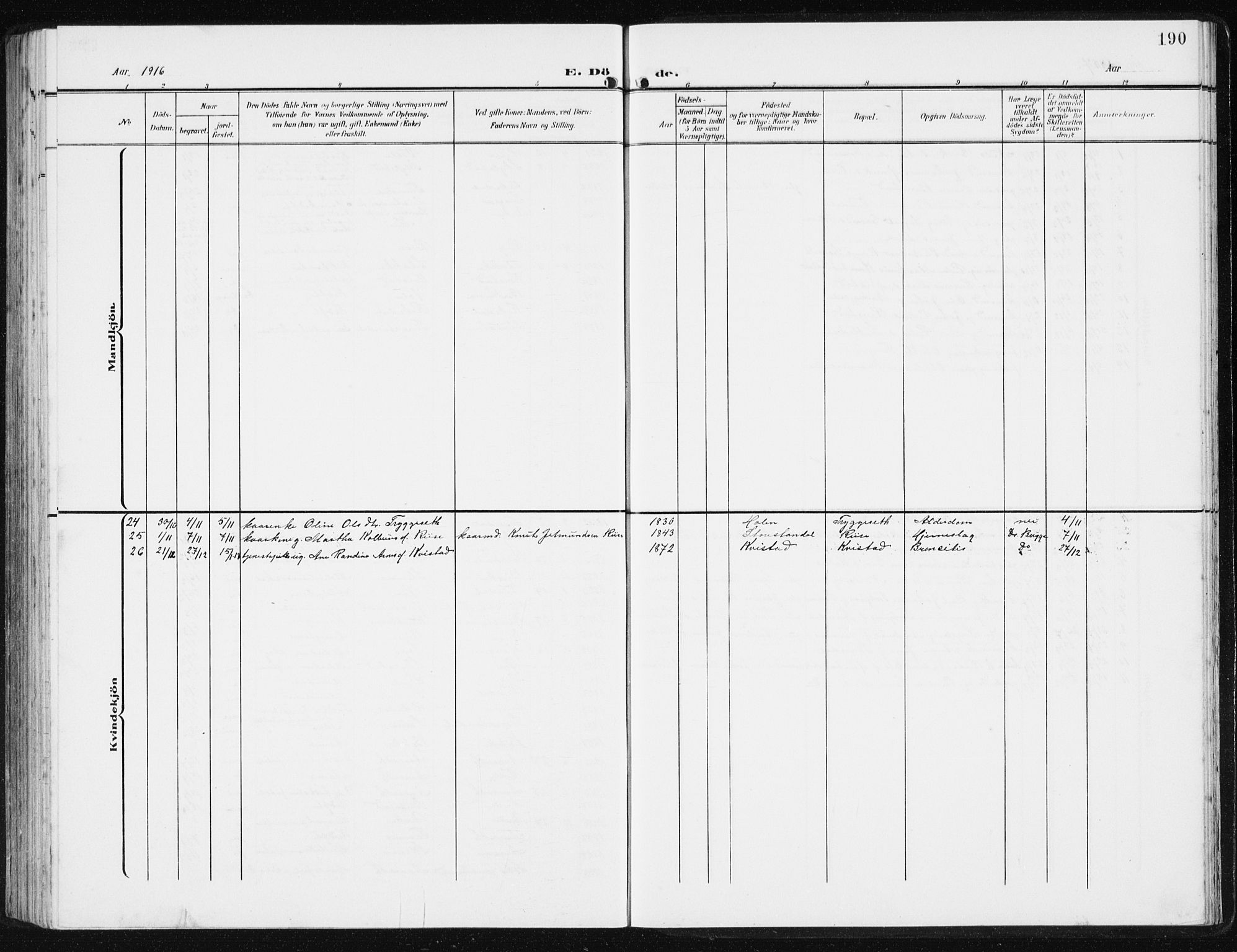 Ministerialprotokoller, klokkerbøker og fødselsregistre - Møre og Romsdal, SAT/A-1454/515/L0216: Parish register (copy) no. 515C03, 1906-1941, p. 190