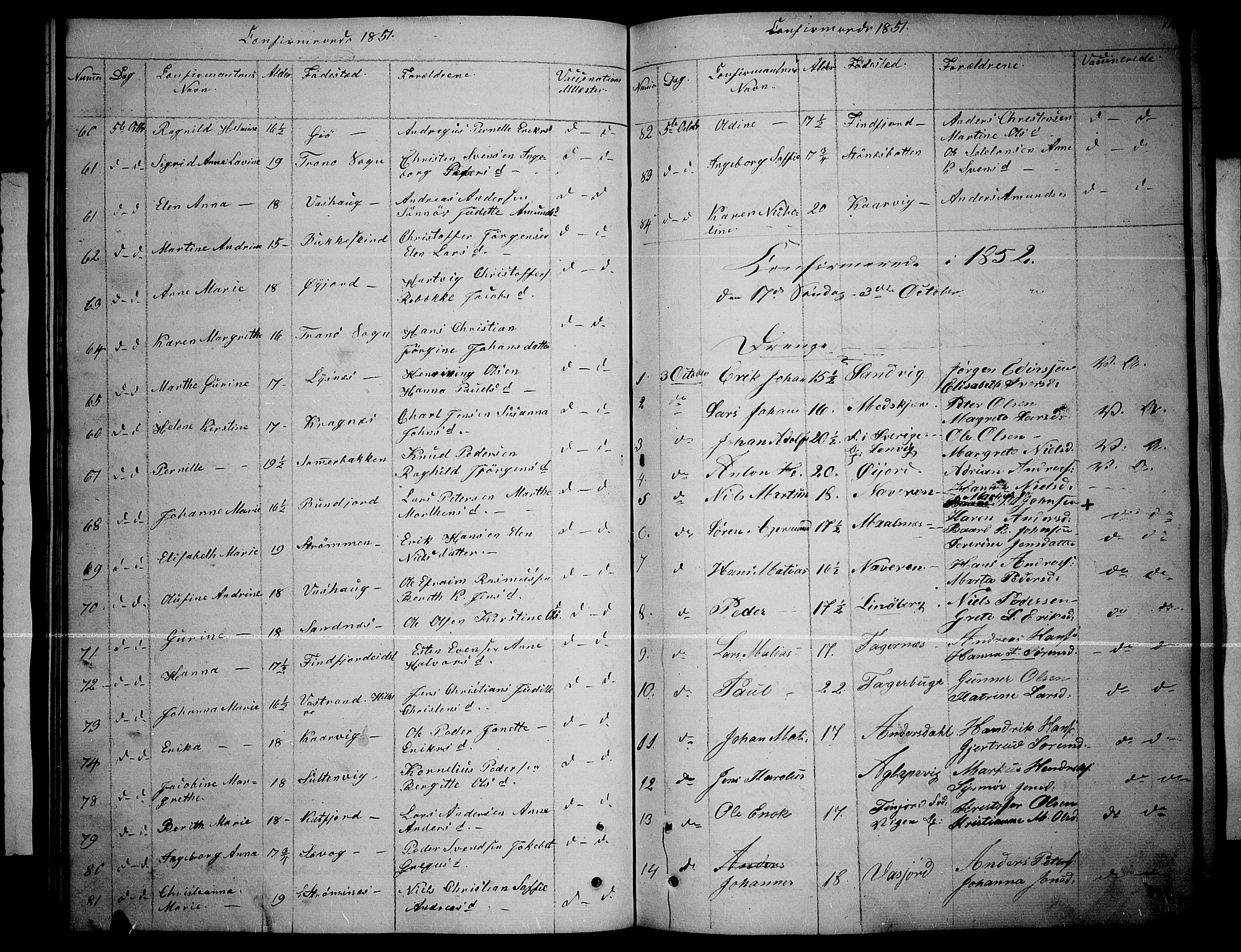 Lenvik sokneprestembete, SATØ/S-1310/H/Ha/Hab/L0003klokker: Parish register (copy) no. 3, 1844-1858, p. 116