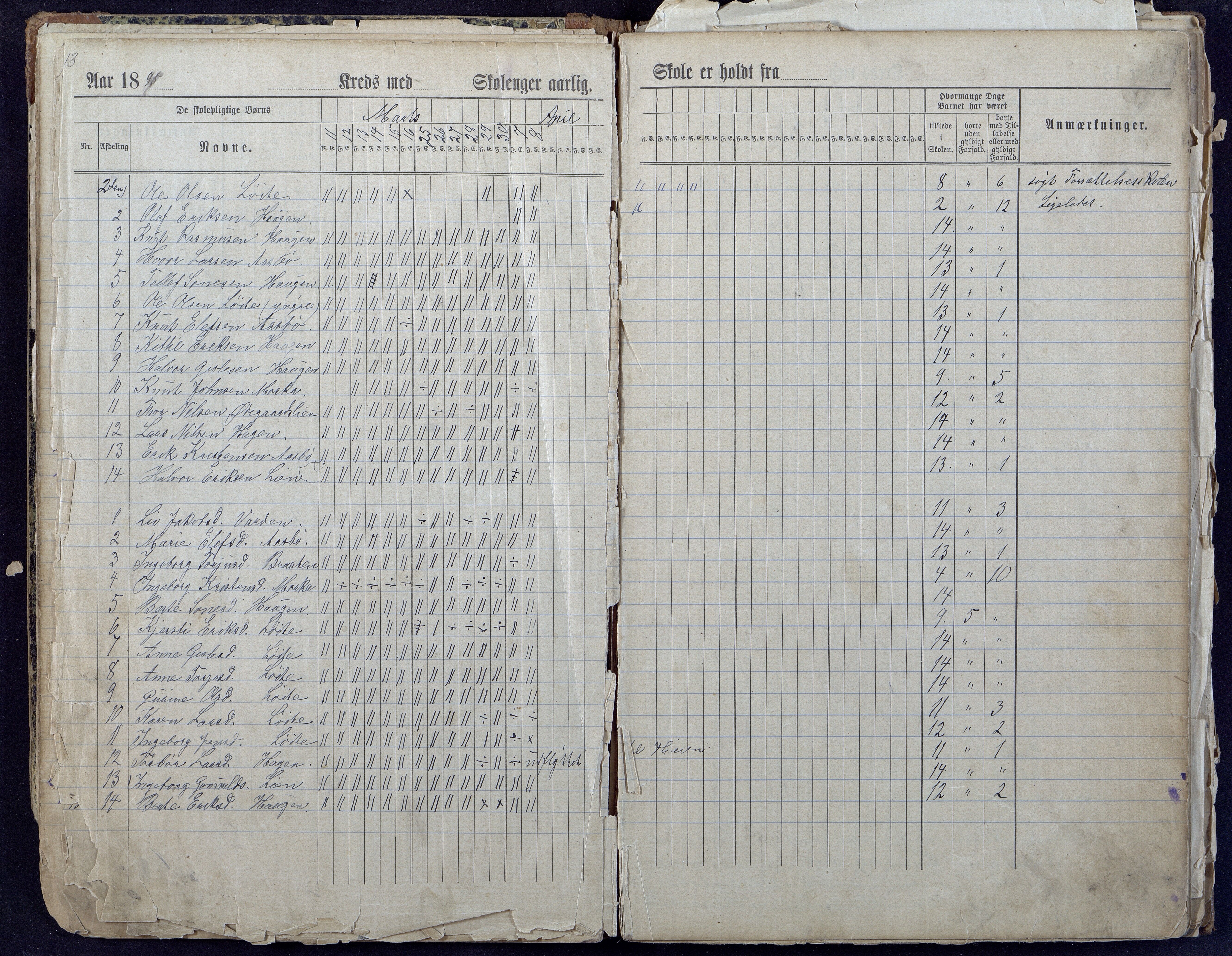 Gjerstad Kommune, Løite Skole, AAKS/KA0911-550c/F01/L0001: Dagbok Løite-Vestøl-Lunden skole, 1891-1901, p. 13