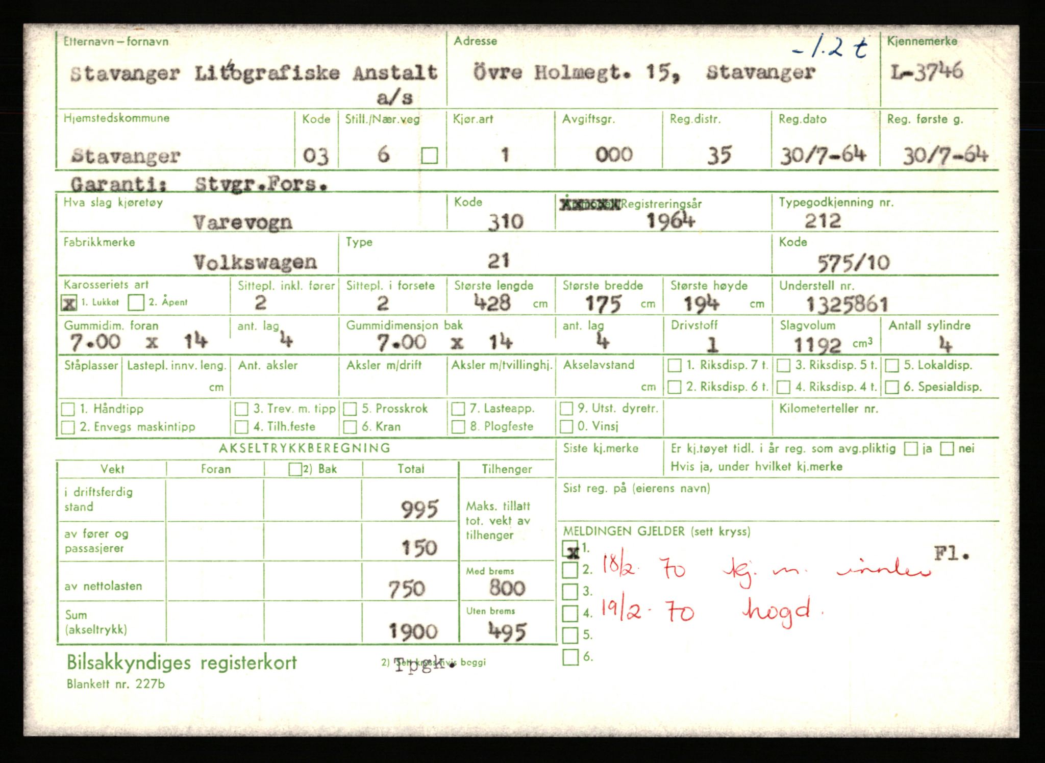 Stavanger trafikkstasjon, AV/SAST-A-101942/0/F/L0011: L-3700 - L-4199, 1930-1971, p. 321