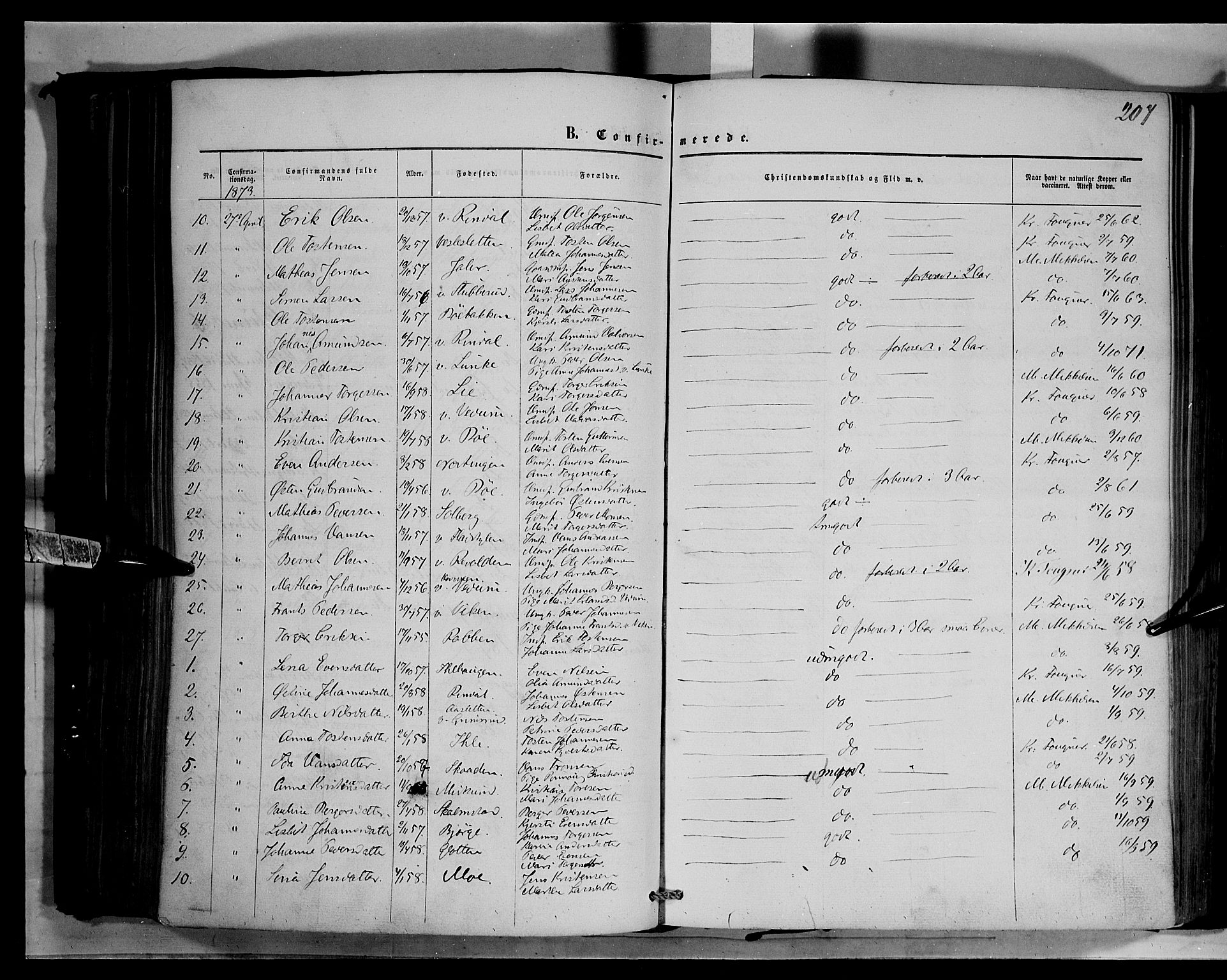 Øyer prestekontor, SAH/PREST-084/H/Ha/Haa/L0006: Parish register (official) no. 6, 1858-1874, p. 207