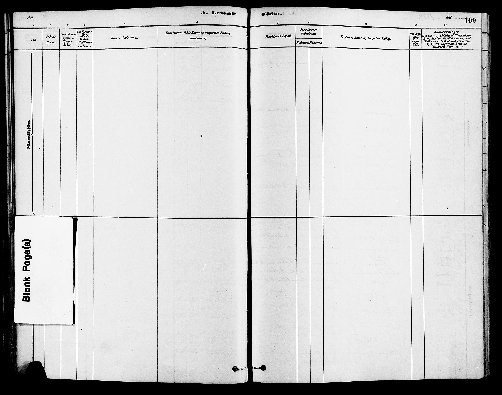 Tromøy sokneprestkontor, AV/SAK-1111-0041/F/Fa/L0009: Parish register (official) no. A 9, 1878-1896, p. 109