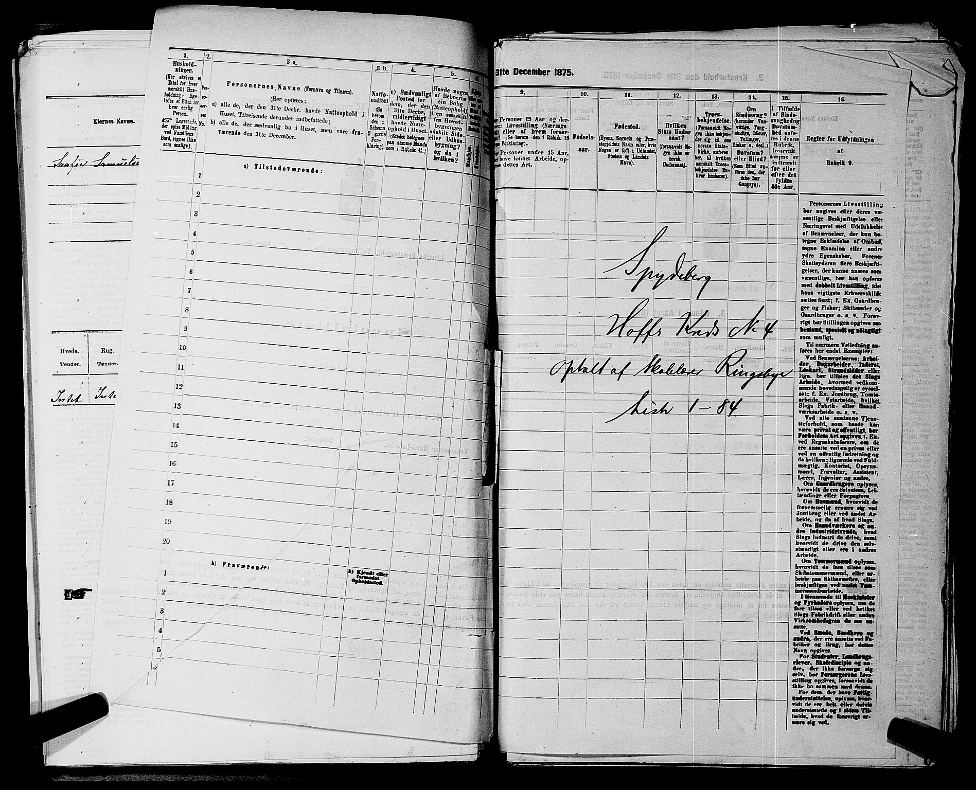 RA, 1875 census for 0123P Spydeberg, 1875, p. 692