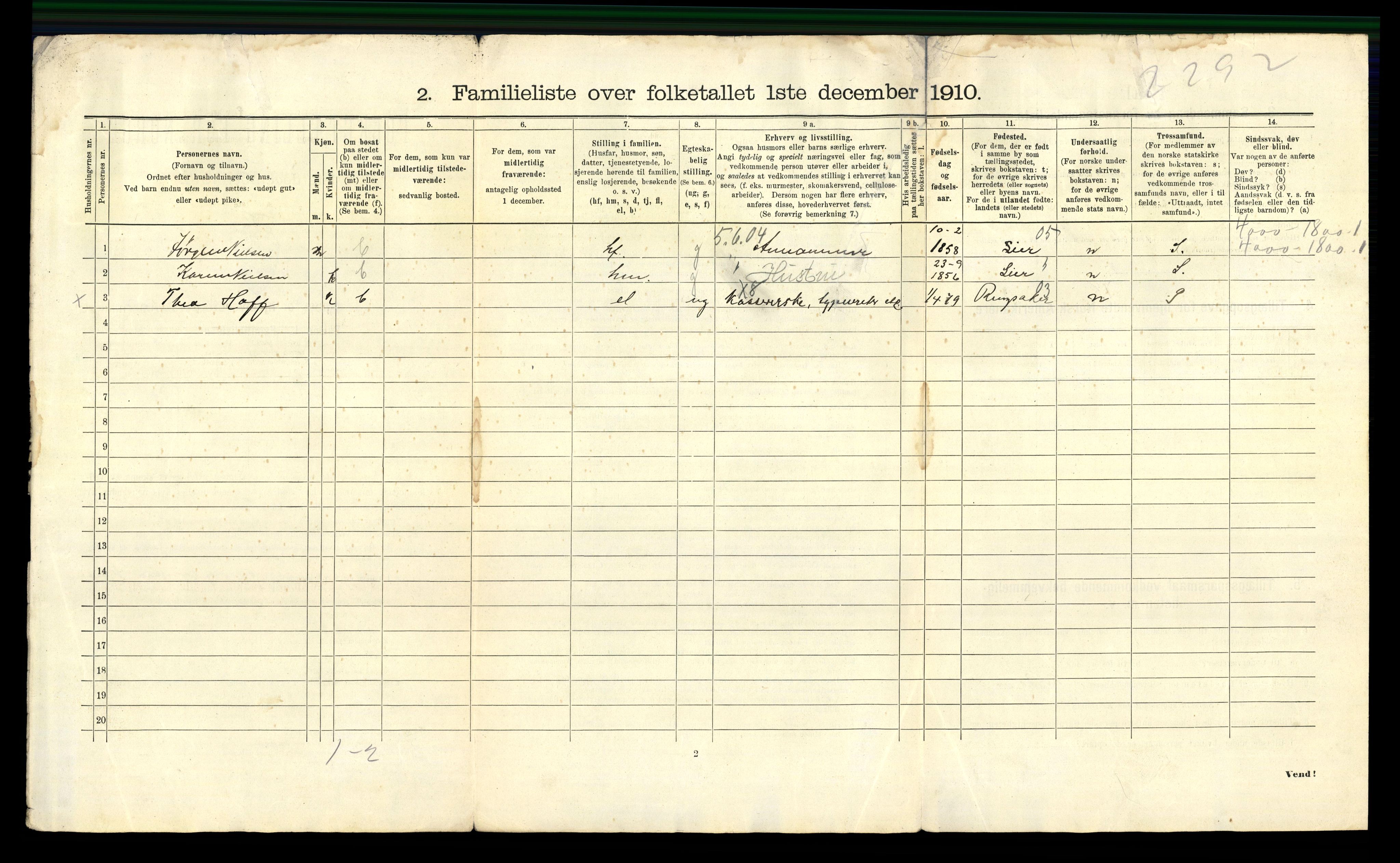 RA, 1910 census for Drammen, 1910, p. 13451