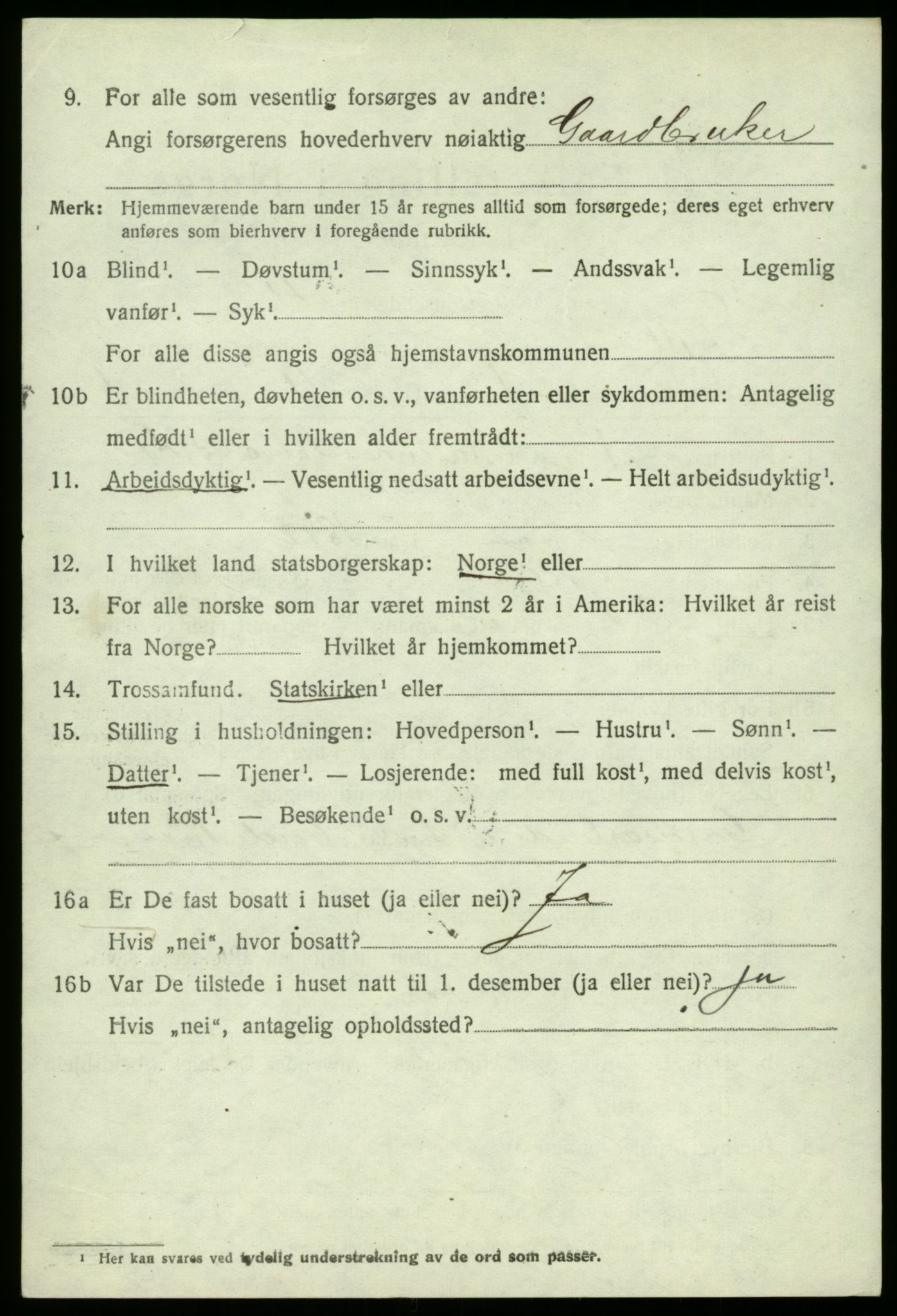 SAB, 1920 census for Fjell, 1920, p. 2259