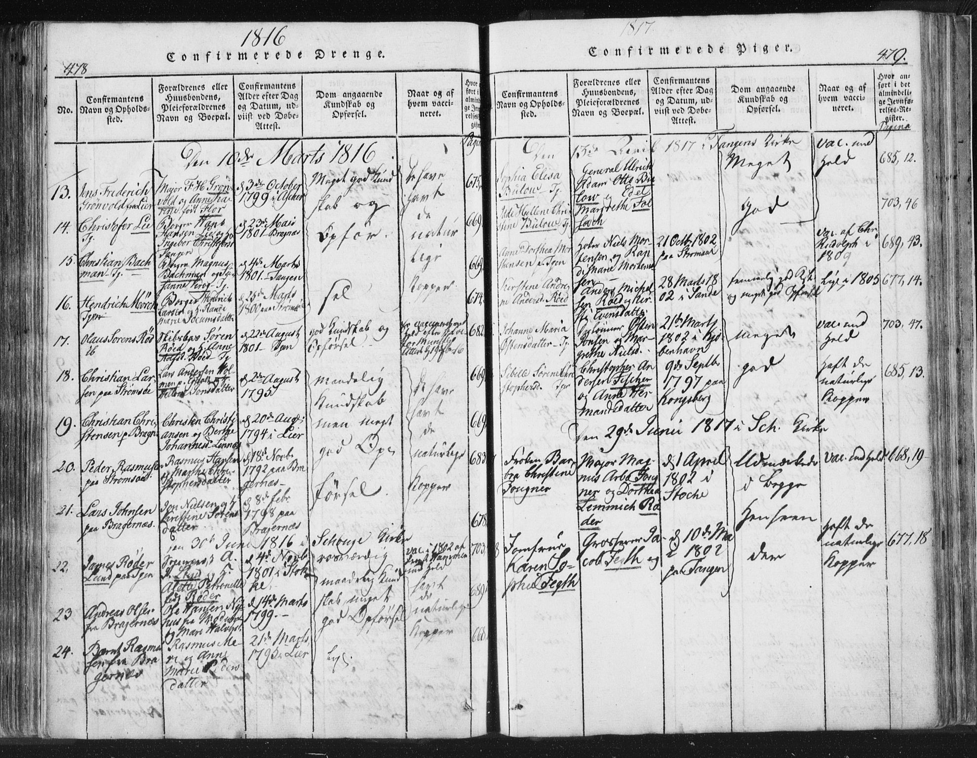 Strømsø kirkebøker, AV/SAKO-A-246/F/Fb/L0004: Parish register (official) no. II 4, 1814-1843, p. 478-479