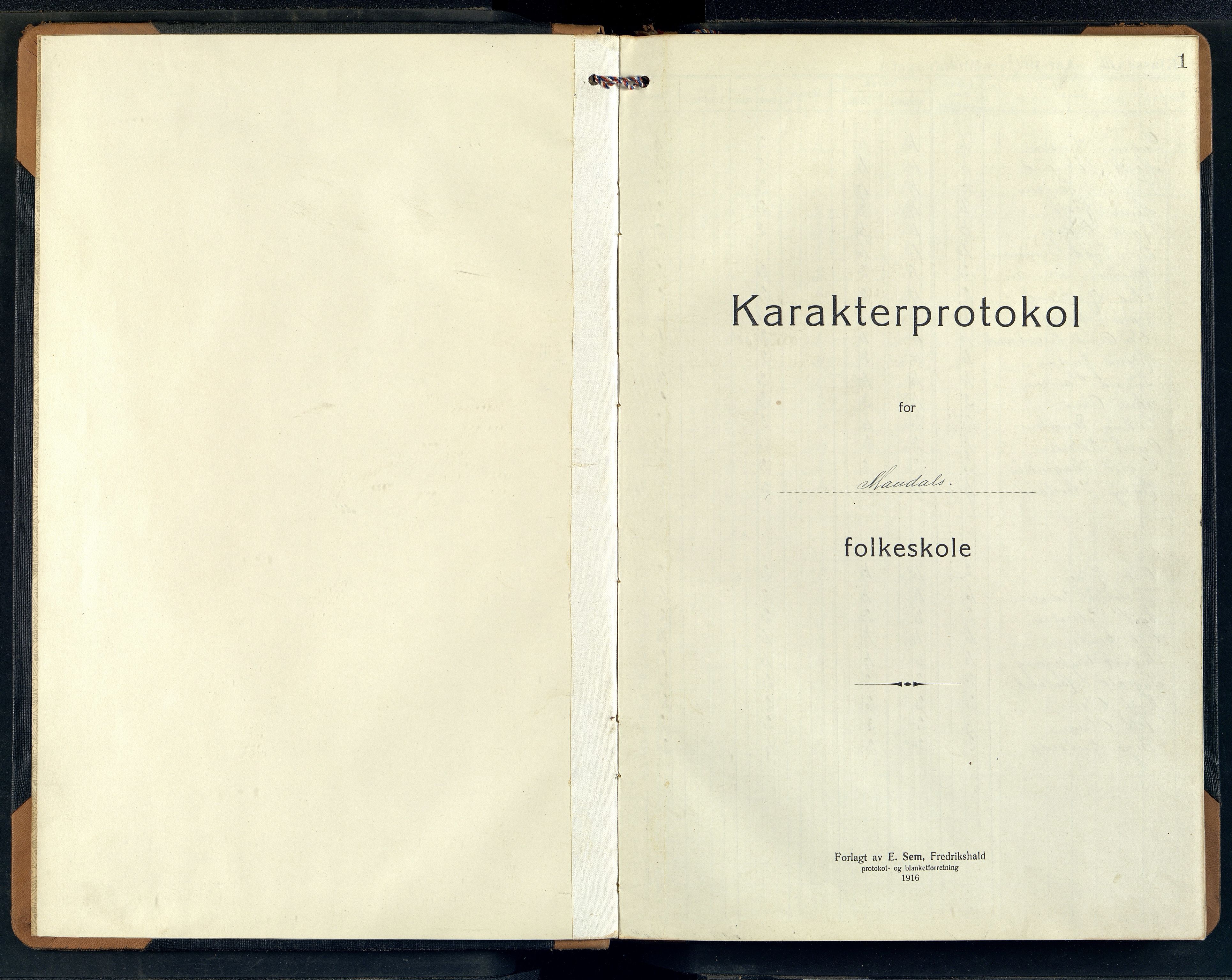 Mandal By - Mandal Allmueskole/Folkeskole/Skole, ARKSOR/1002MG551/G/L0063: Karakterprotokoll, 1917-1922