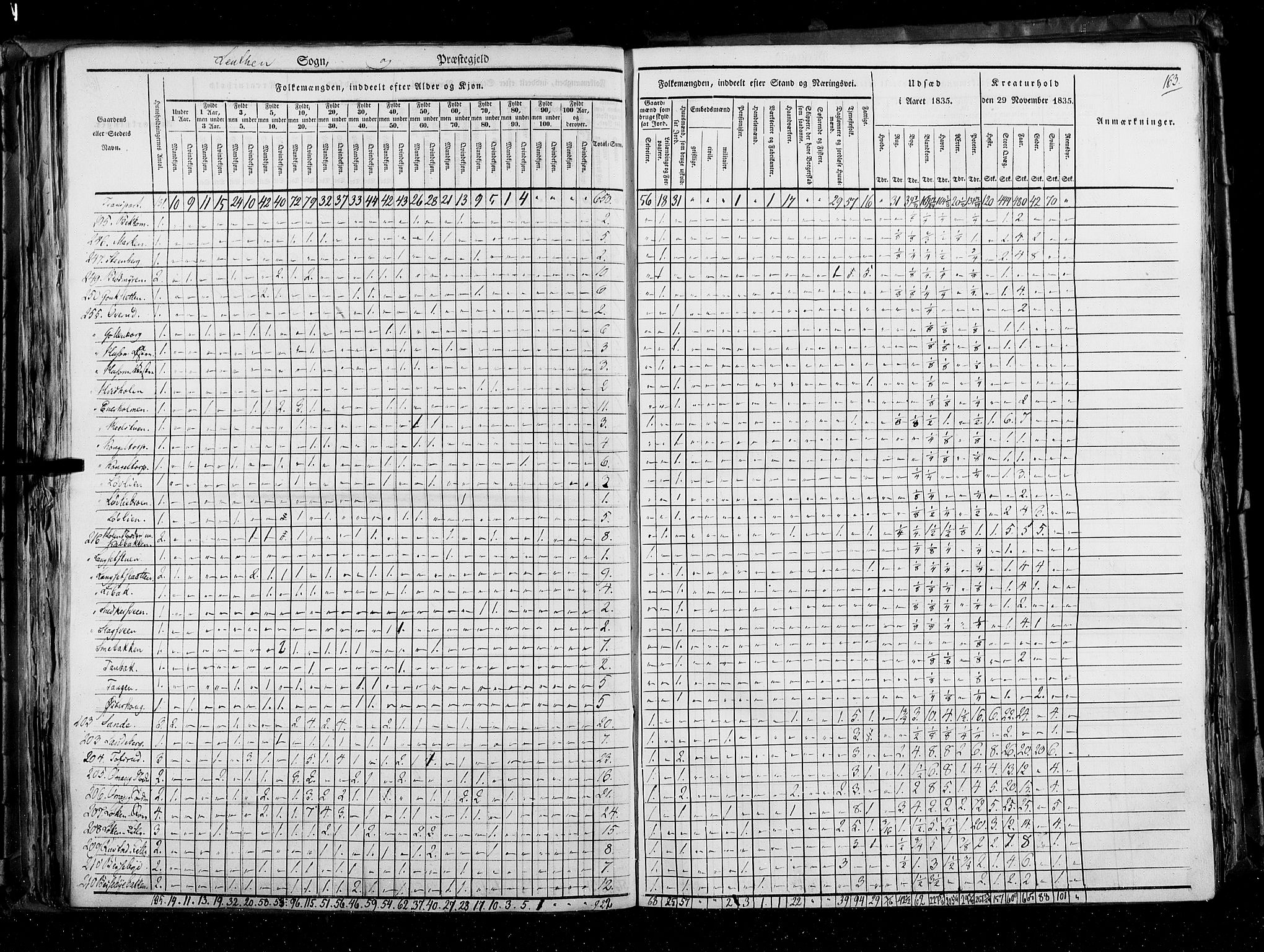 RA, Census 1835, vol. 3: Hedemarken amt og Kristians amt, 1835, p. 163