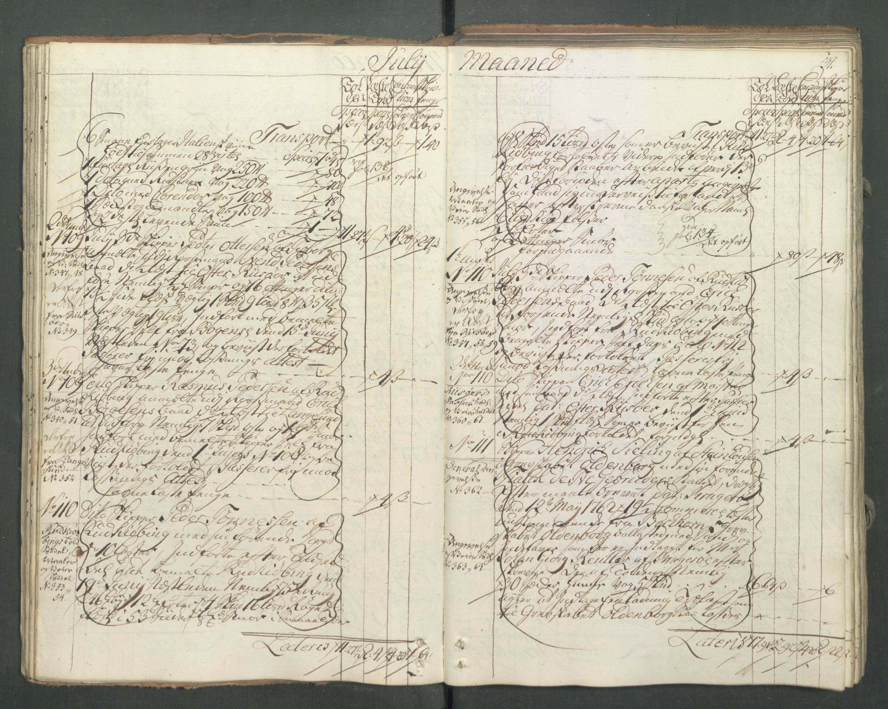 Generaltollkammeret, tollregnskaper, AV/RA-EA-5490/R13/L0032/0001: Tollregnskaper Kragerø / Inngående hovedtollbok, 1762, p. 38b-39a