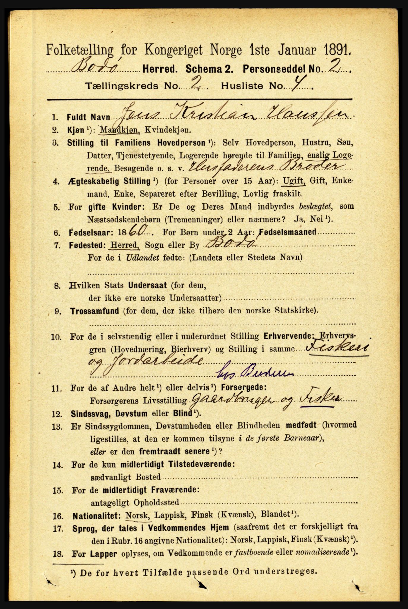 RA, 1891 census for 1843 Bodø, 1891, p. 715