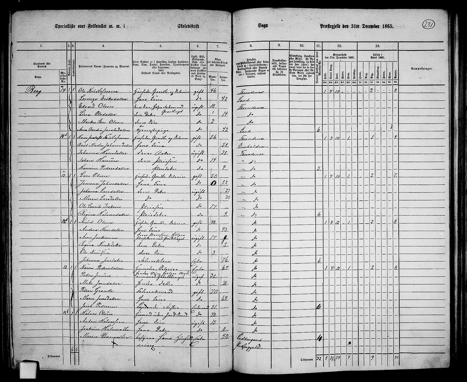 RA, 1865 census for Trondenes, 1865, p. 116