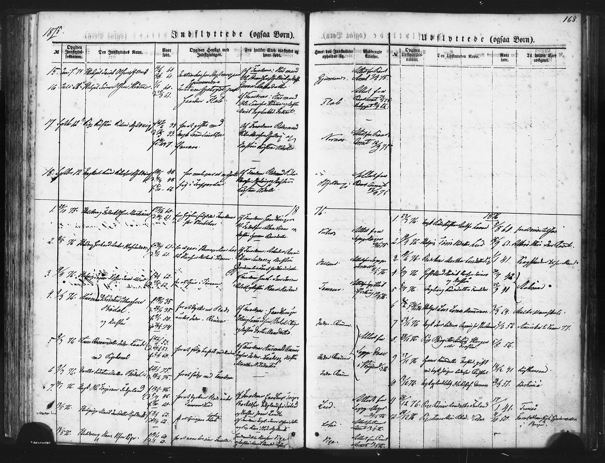 Ministerialprotokoller, klokkerbøker og fødselsregistre - Møre og Romsdal, AV/SAT-A-1454/539/L0530: Parish register (official) no. 539A03, 1872-1886, p. 168