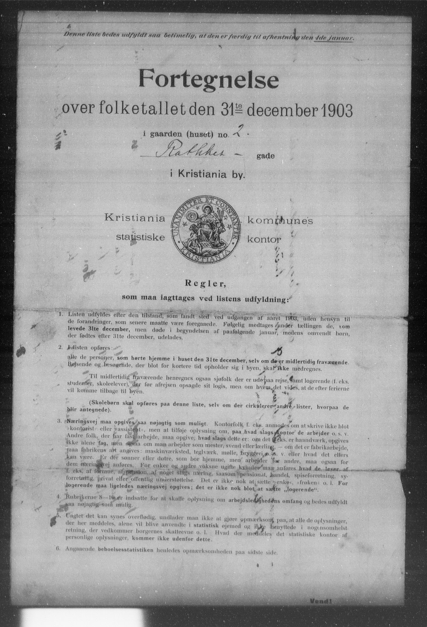 OBA, Municipal Census 1903 for Kristiania, 1903, p. 16131