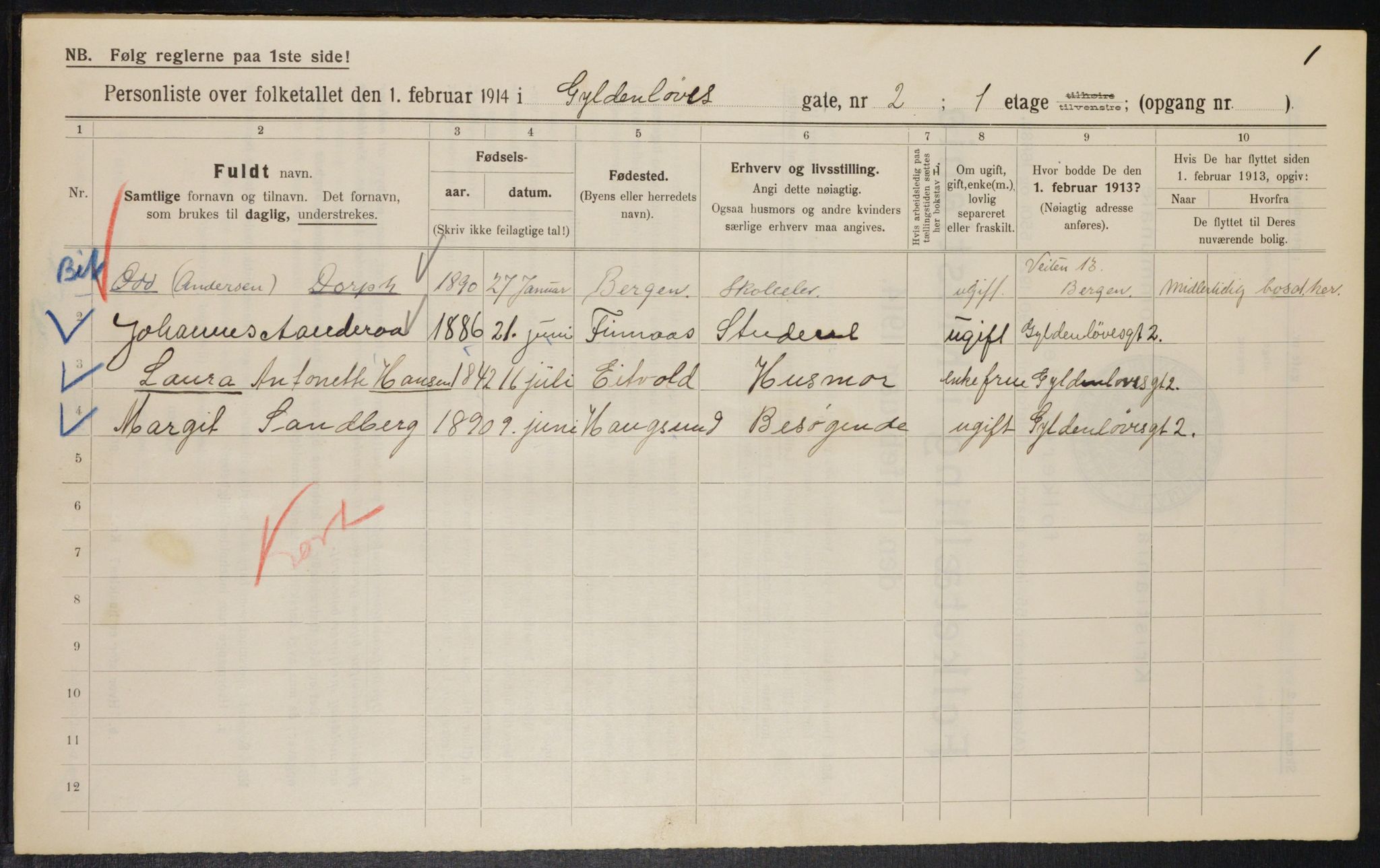 OBA, Municipal Census 1914 for Kristiania, 1914, p. 32548