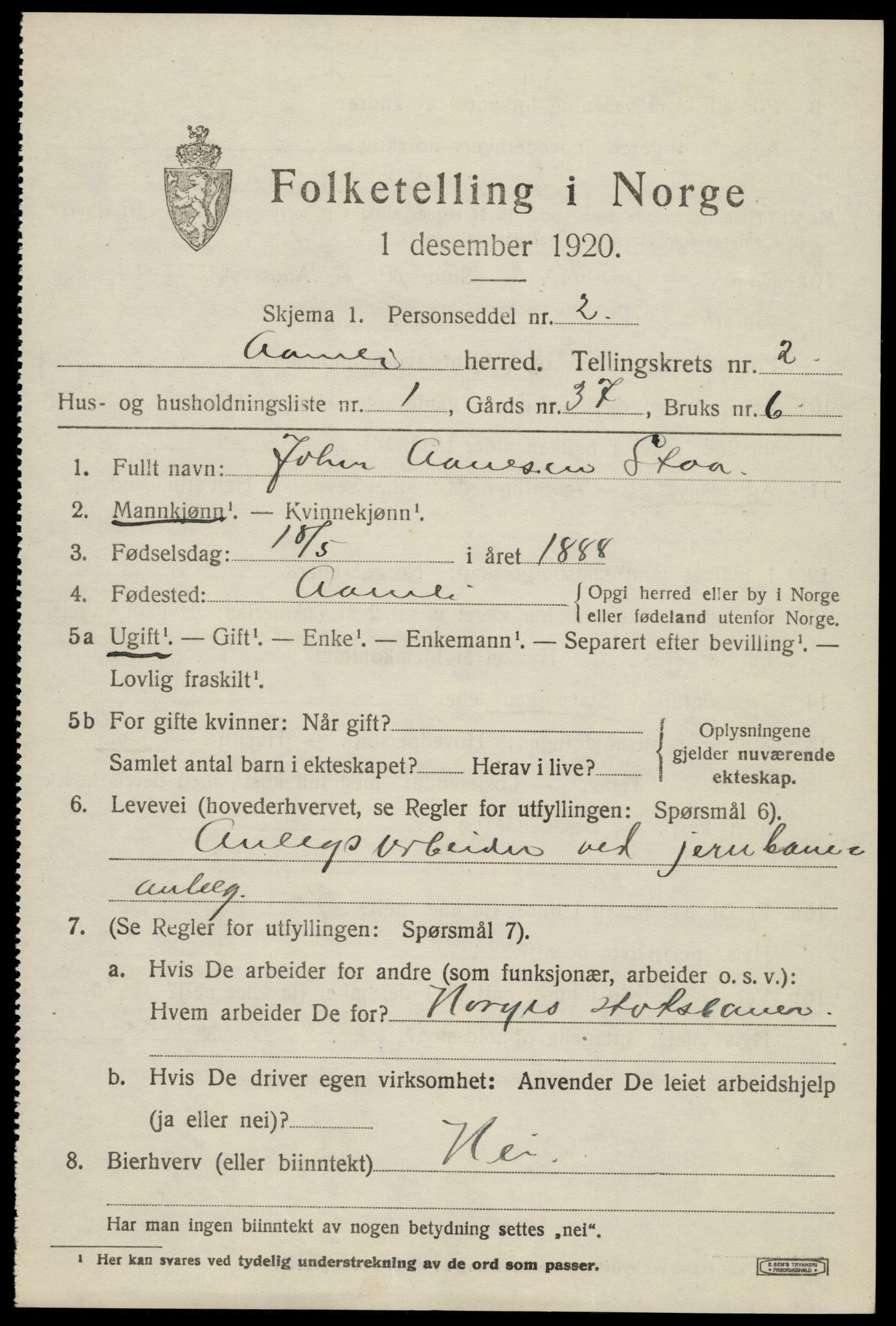 SAK, 1920 census for Åmli, 1920, p. 903