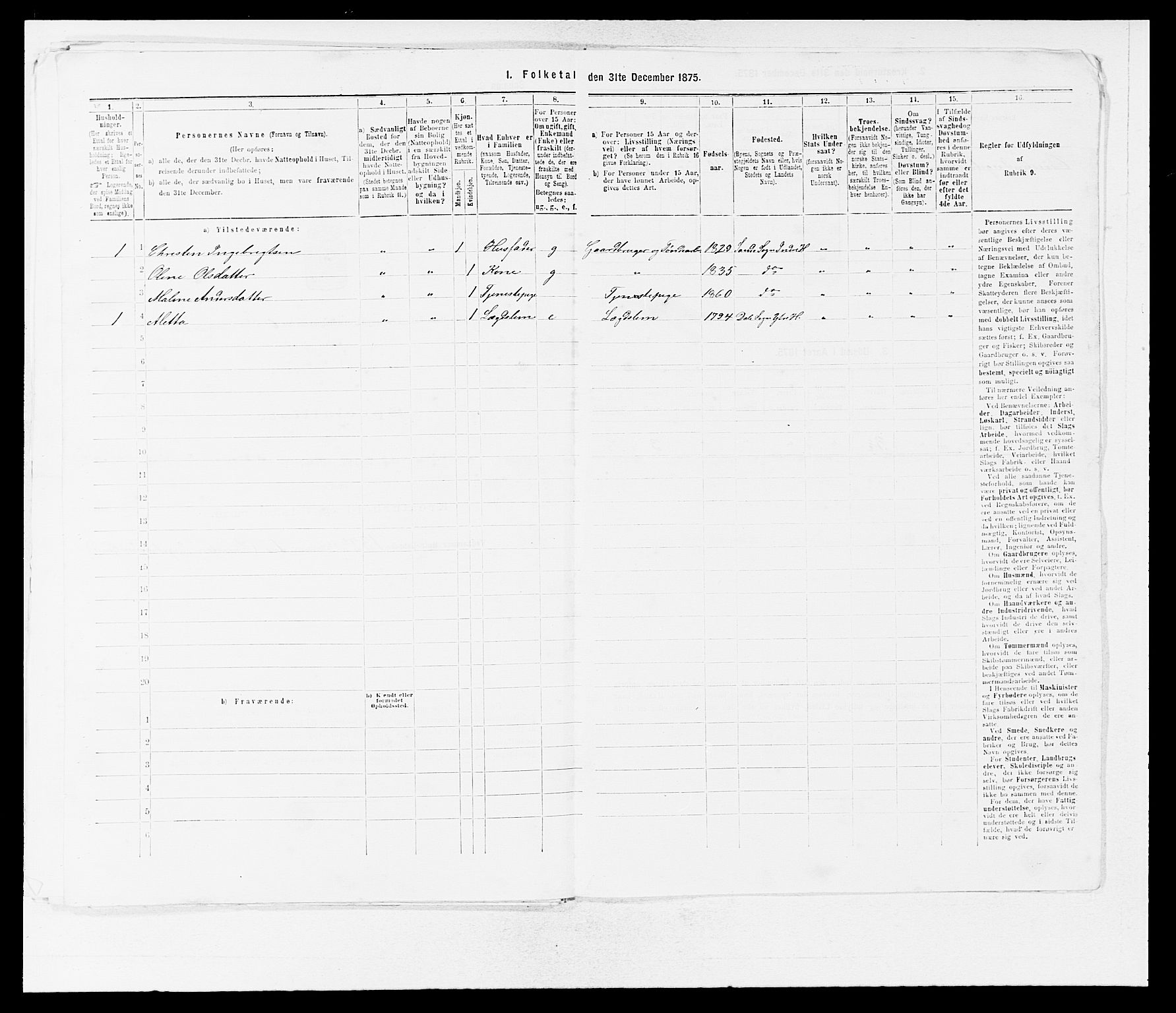 SAB, 1875 census for 1430P Indre Holmedal, 1875, p. 776