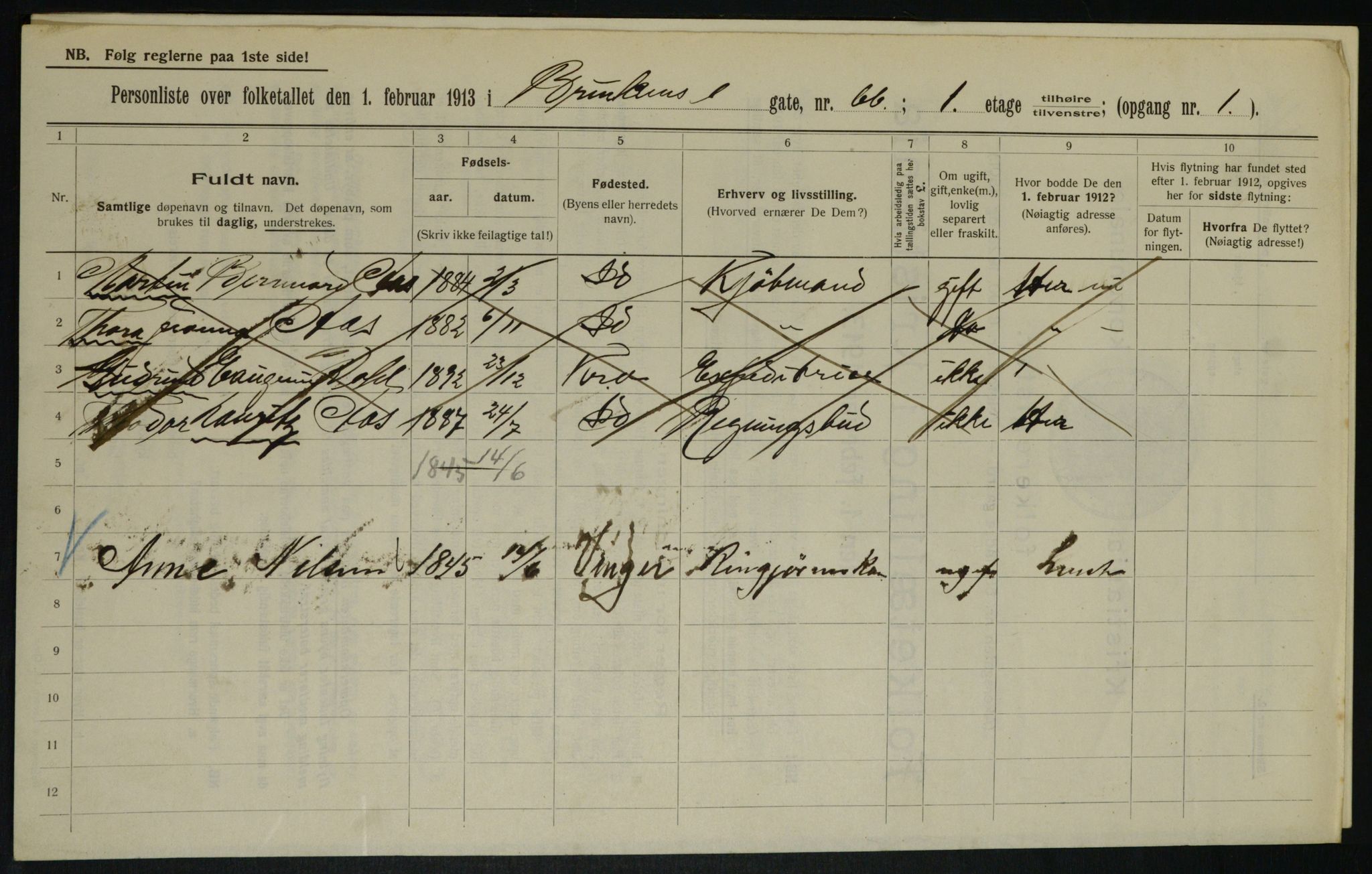 OBA, Municipal Census 1913 for Kristiania, 1913, p. 9063