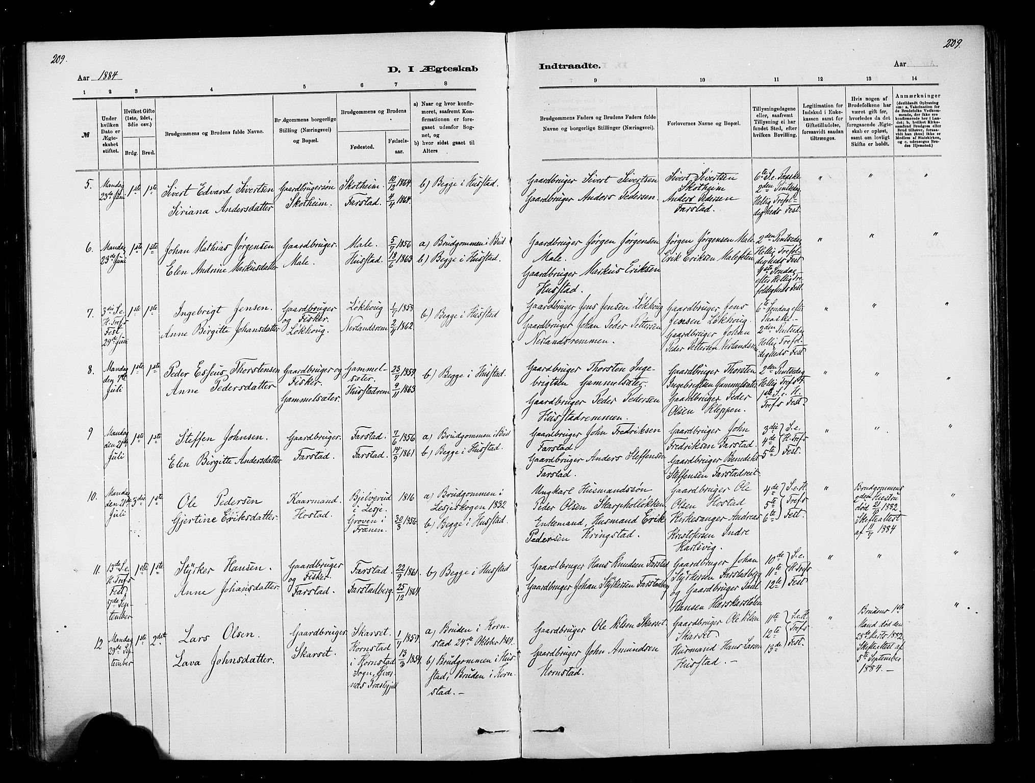 Ministerialprotokoller, klokkerbøker og fødselsregistre - Møre og Romsdal, AV/SAT-A-1454/567/L0778: Parish register (official) no. 567A01, 1881-1903, p. 209