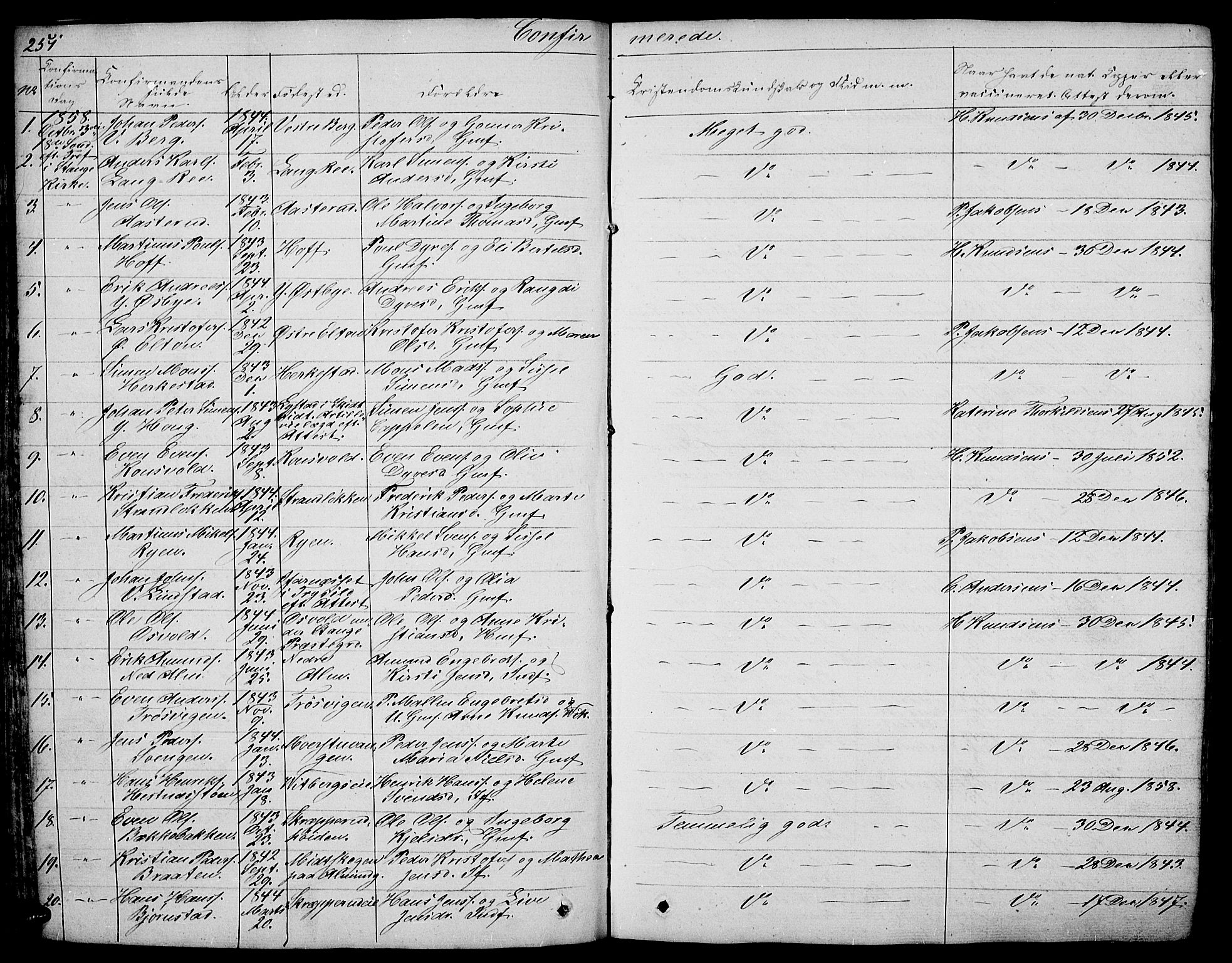 Stange prestekontor, SAH/PREST-002/L/L0003: Parish register (copy) no. 3, 1840-1864, p. 251