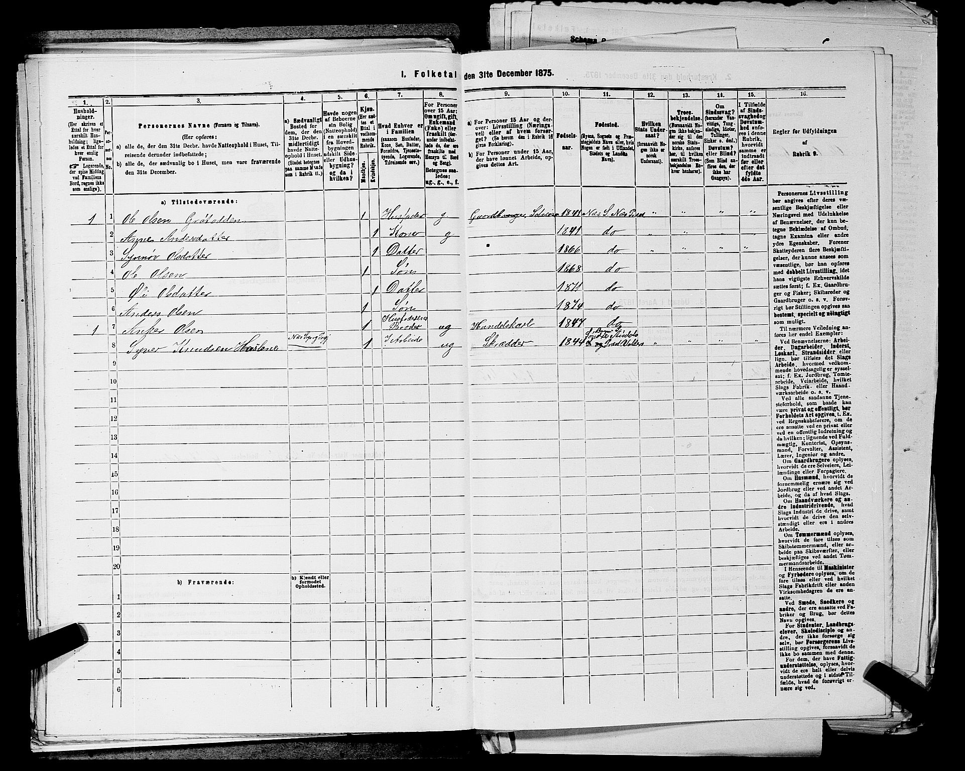 SAKO, 1875 census for 0616P Nes, 1875, p. 464