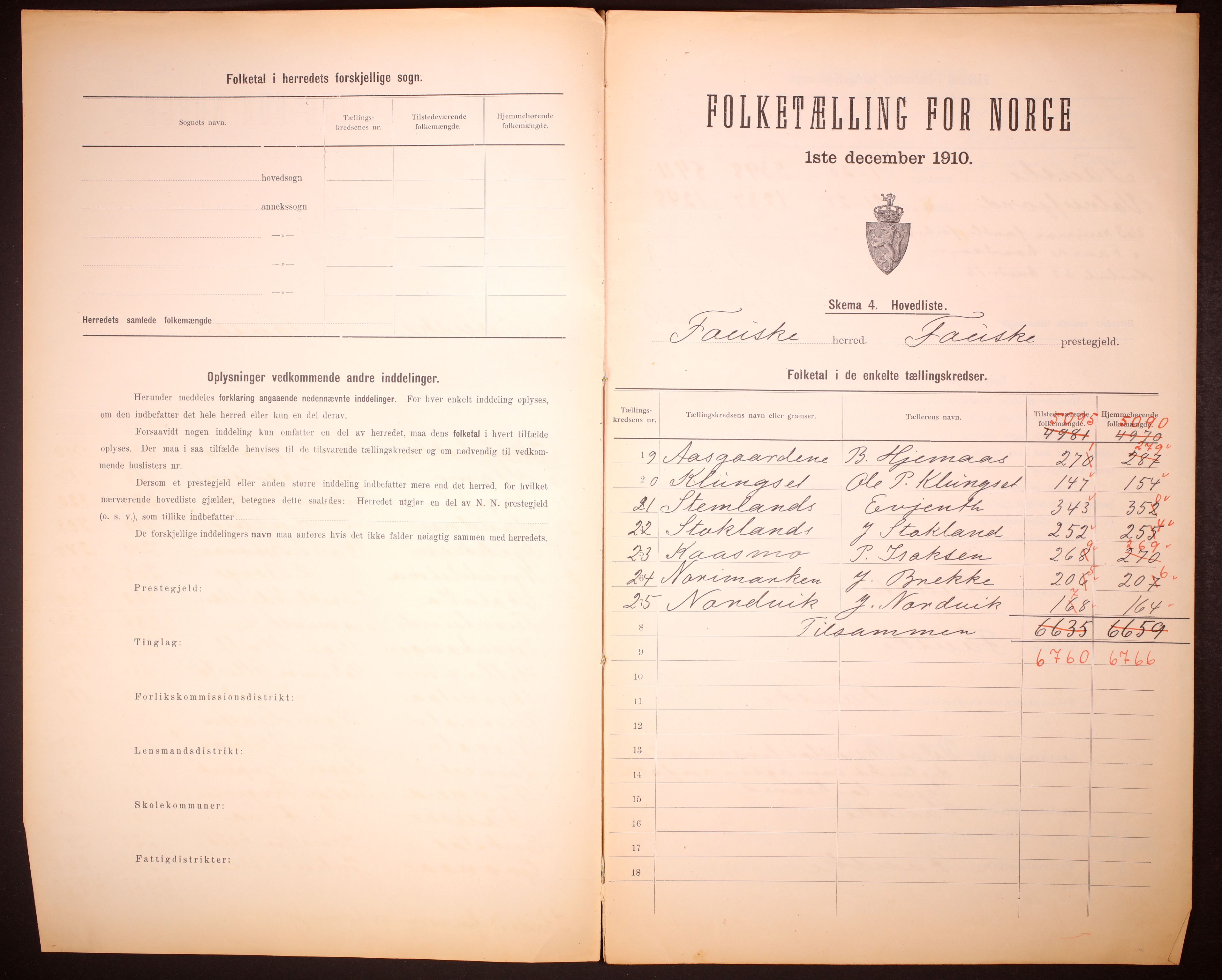 RA, 1910 census for Fauske, 1910, p. 3