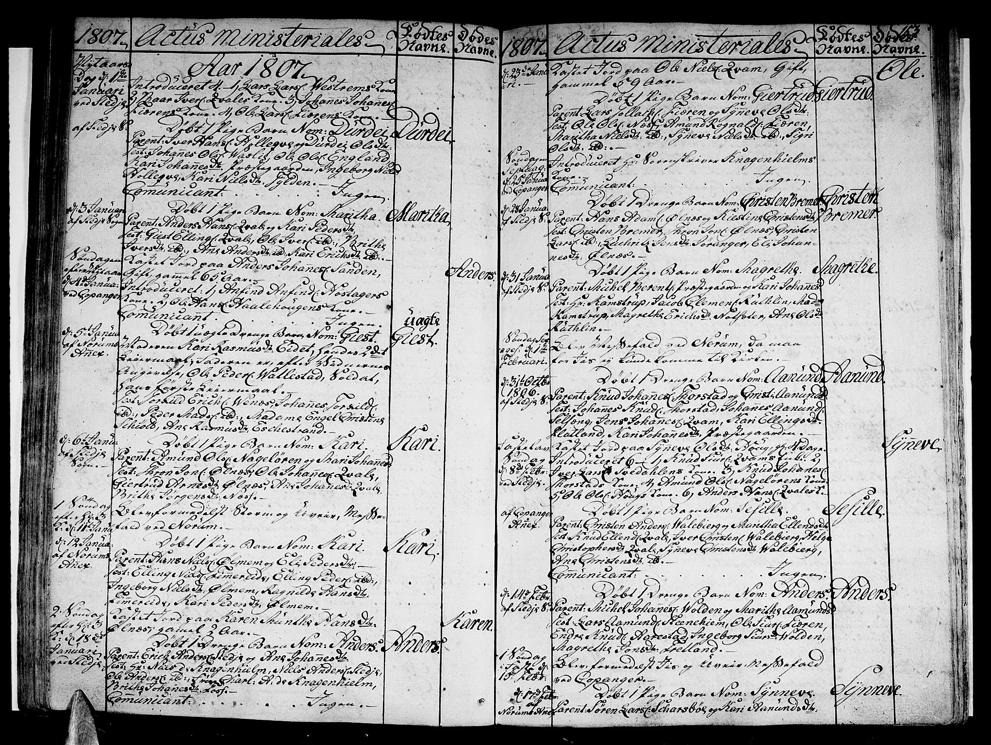 Sogndal sokneprestembete, SAB/A-81301/H/Haa/Haaa/L0008: Parish register (official) no. A 8, 1795-1809, p. 153
