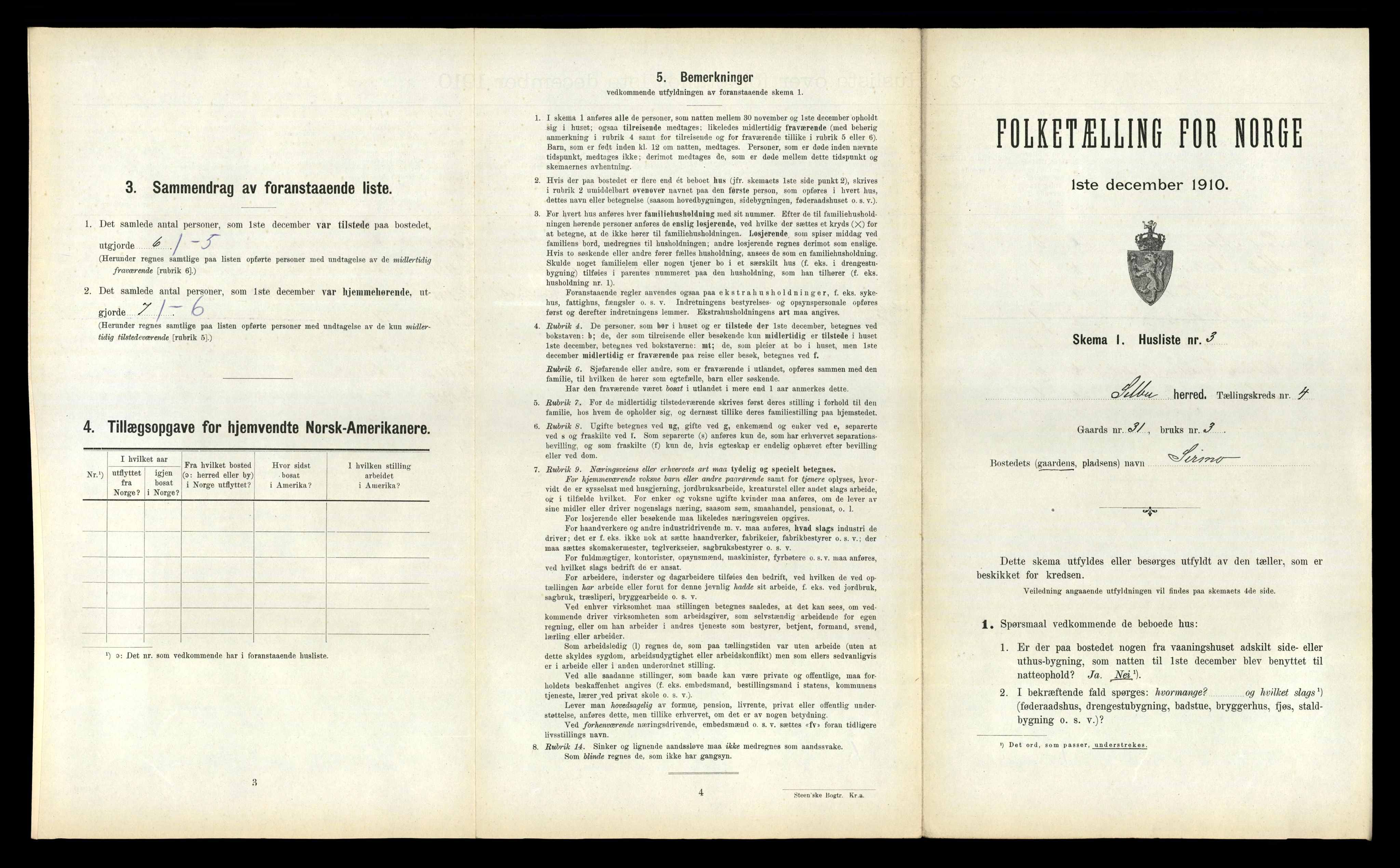 RA, 1910 census for Selbu, 1910, p. 318