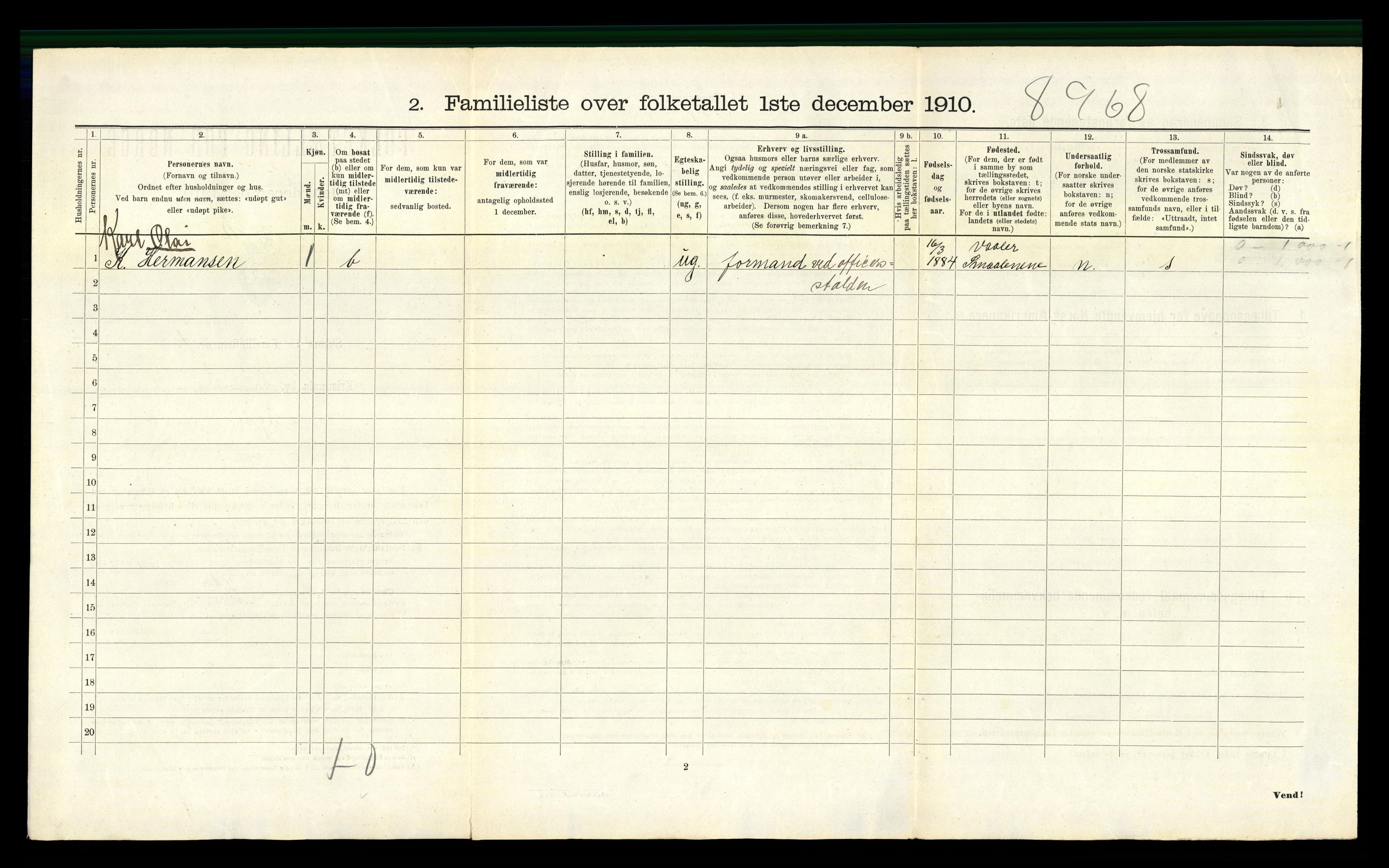 RA, 1910 census for Kristiania, 1910, p. 66660