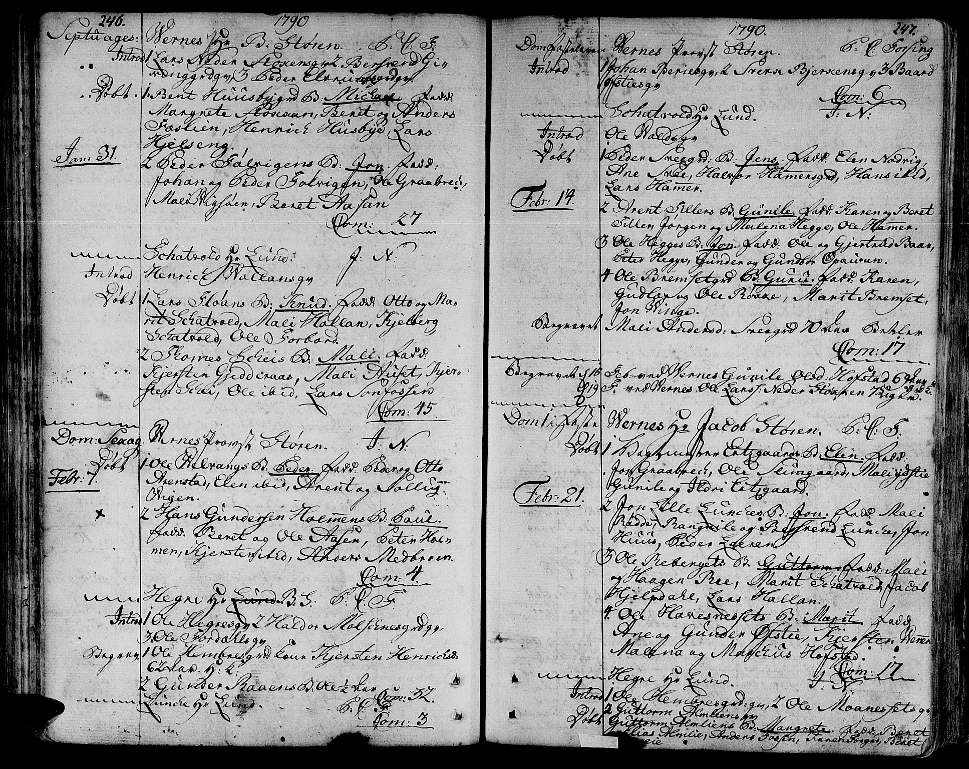 Ministerialprotokoller, klokkerbøker og fødselsregistre - Nord-Trøndelag, SAT/A-1458/709/L0059: Parish register (official) no. 709A06, 1781-1797, p. 246-247