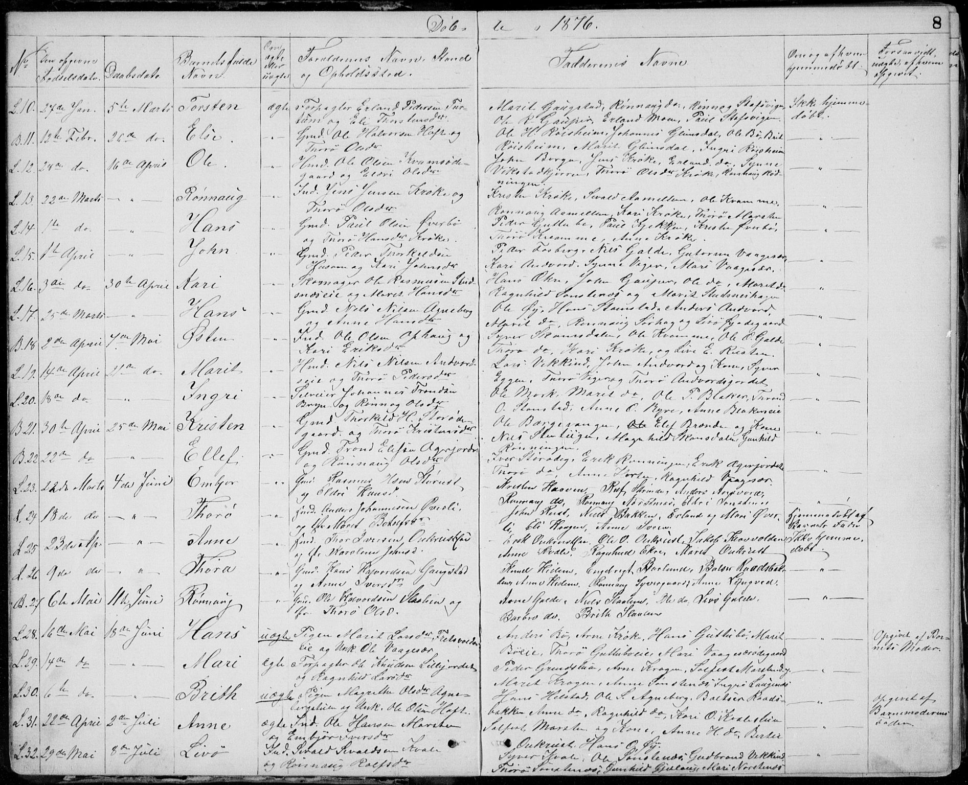 Lom prestekontor, AV/SAH-PREST-070/L/L0013: Parish register (copy) no. 13, 1874-1938, p. 8