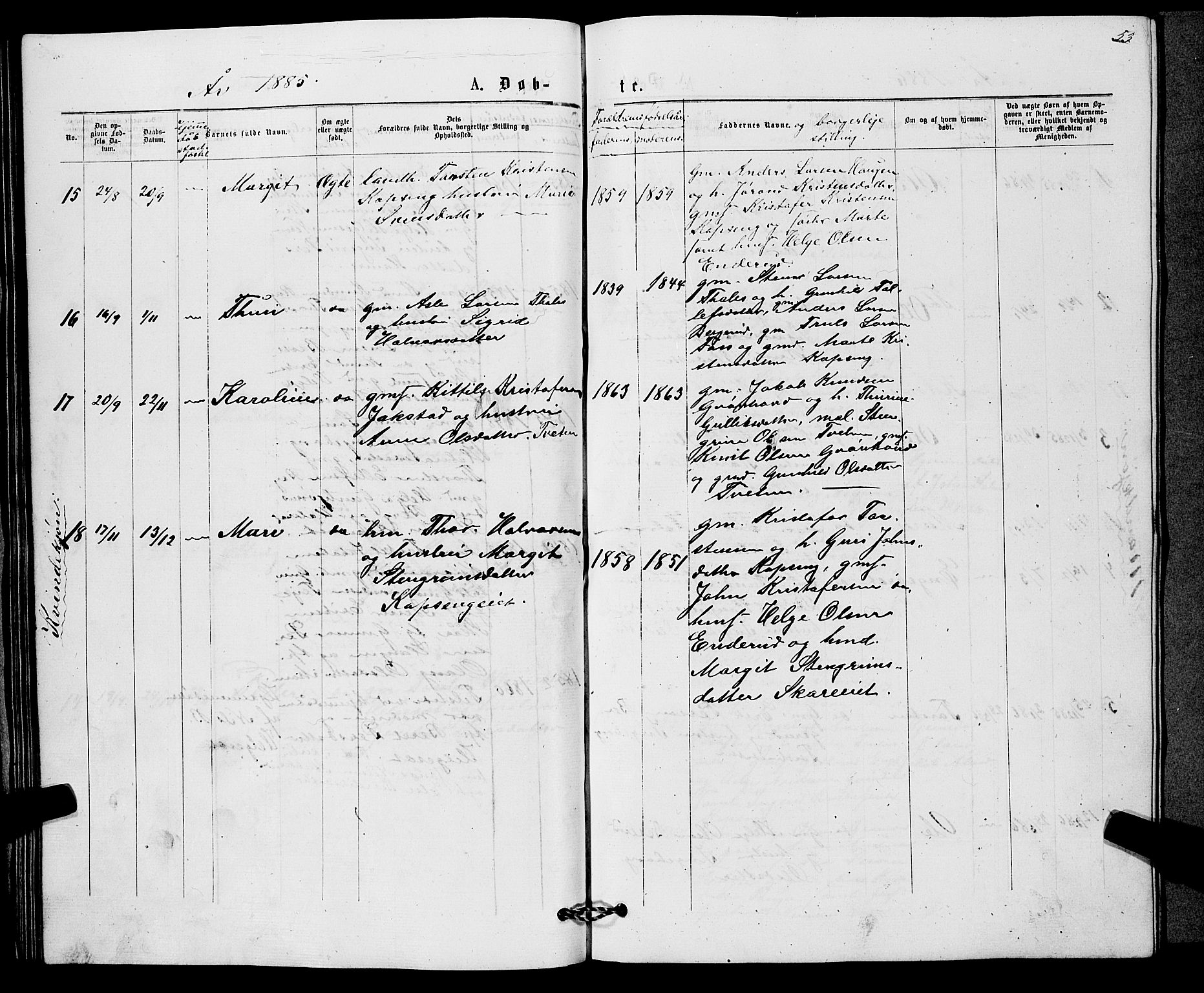 Sigdal kirkebøker, AV/SAKO-A-245/G/Gb/L0002: Parish register (copy) no. II 2, 1875-1900, p. 53