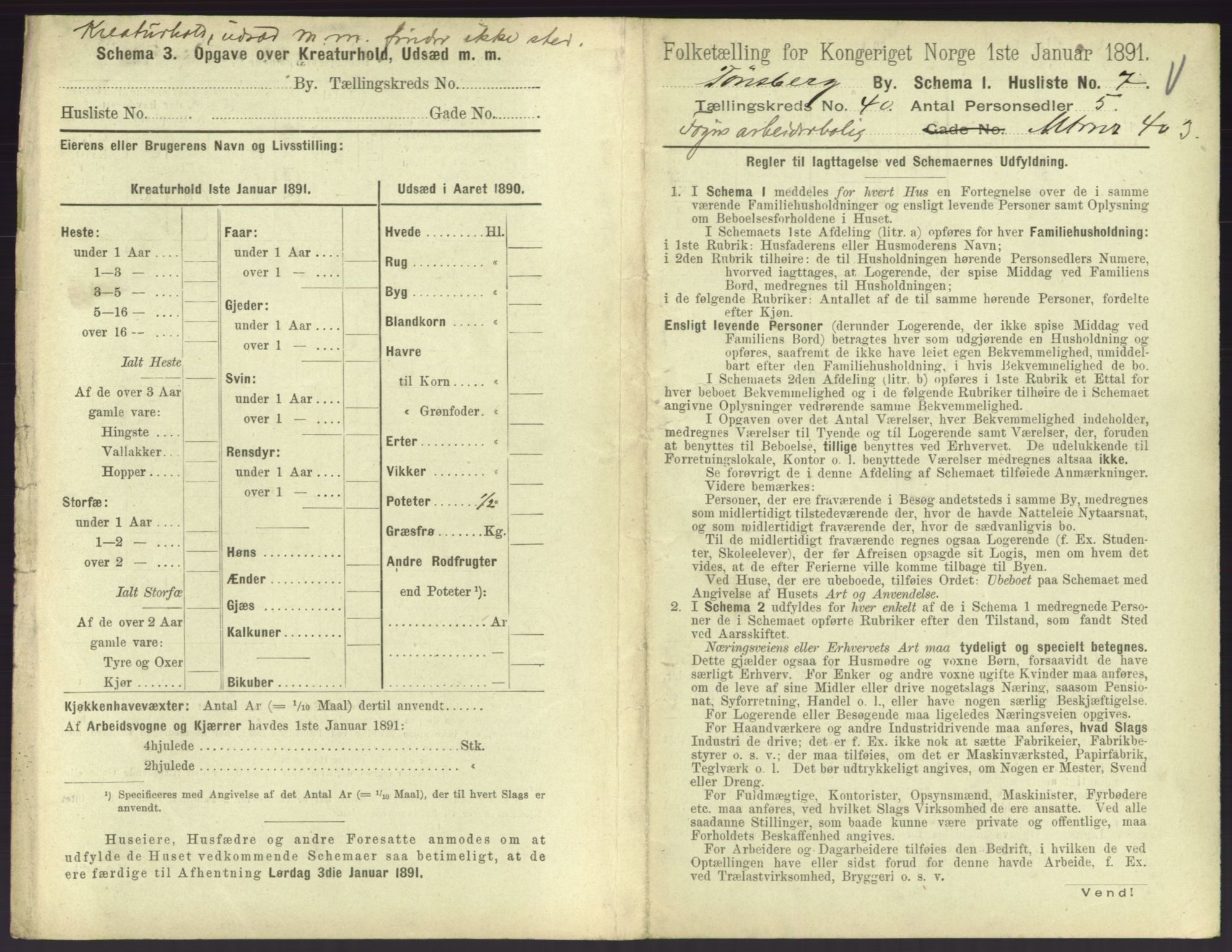 RA, 1891 census for 0705 Tønsberg, 1891, p. 1140