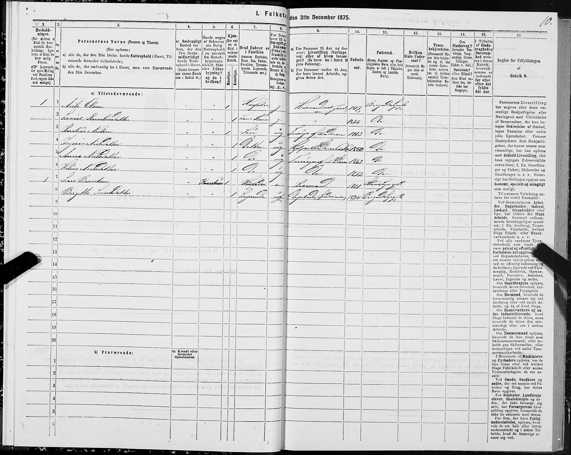 SAT, 1875 census for 1531P Borgund, 1875, p. 2010